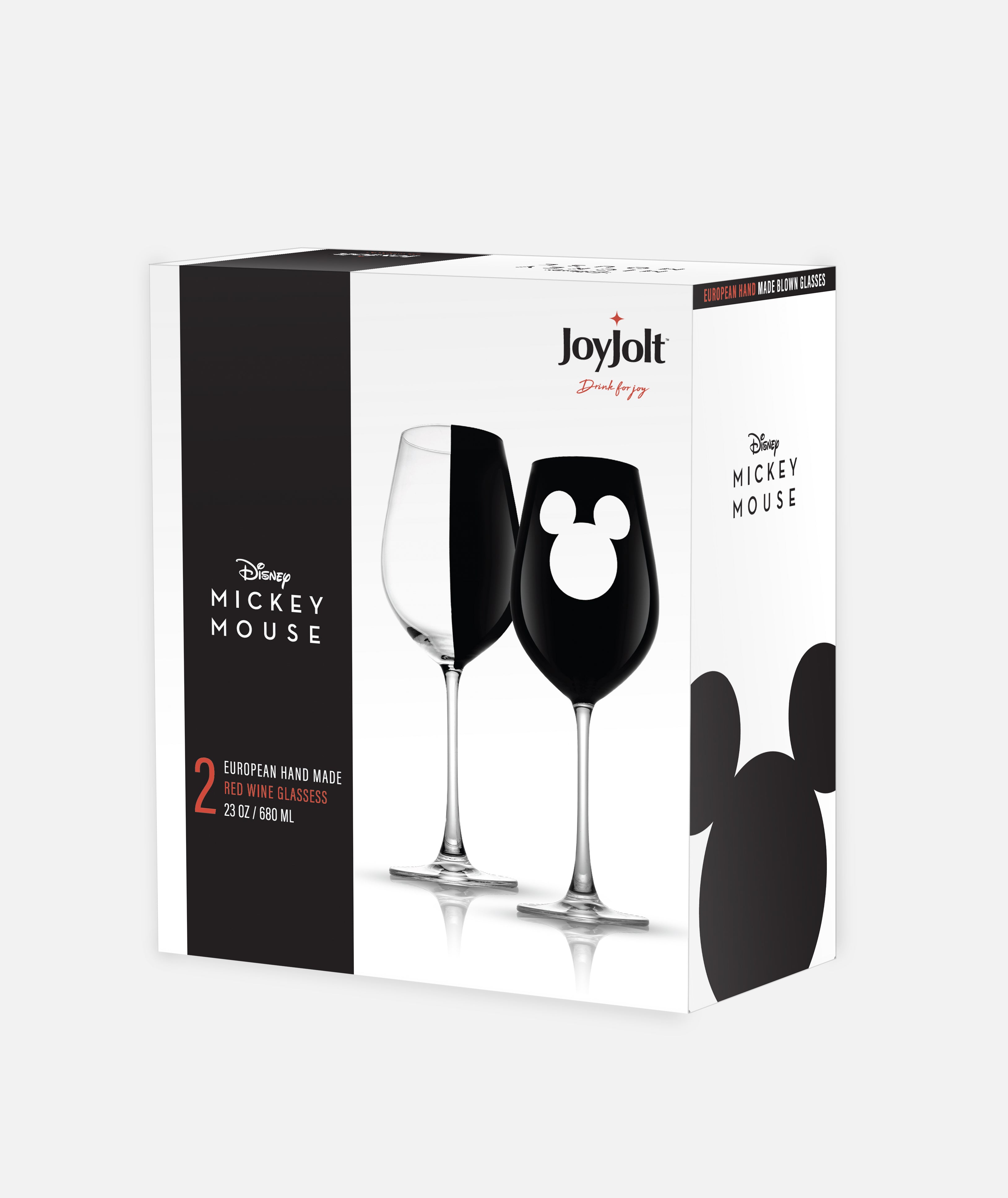 JoyJolt Mickey verres à vin rouge lot de 2 68 cl