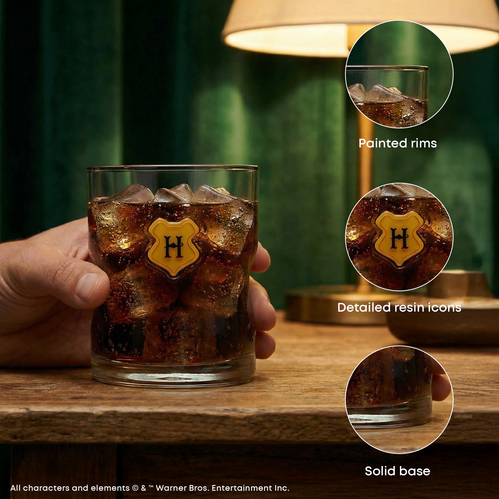 JoyJolt Harry Potter Hogwarts Icon verres lot de 2 Poudlard