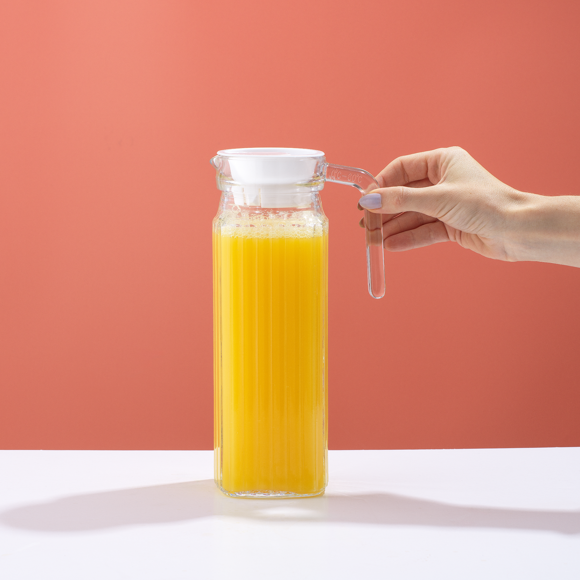 JoyJolt carafe en verre 1,18 L 40 oz avec couvercles