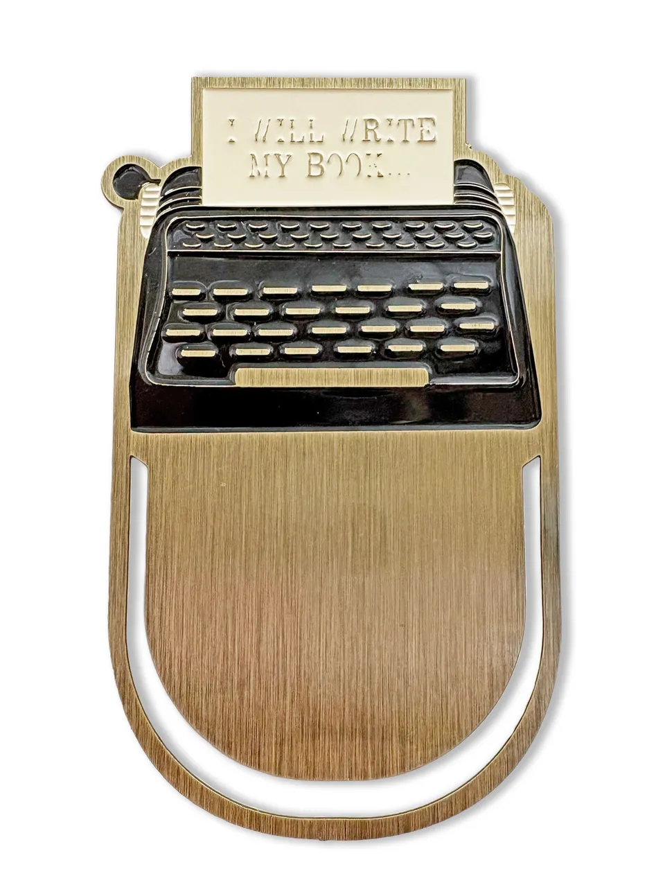 Pulteney Press I Will Write marque-page métal bronze