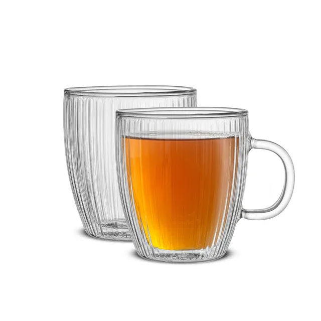 JoyJolt Savor mugs café double paroi 2x40 cl striés