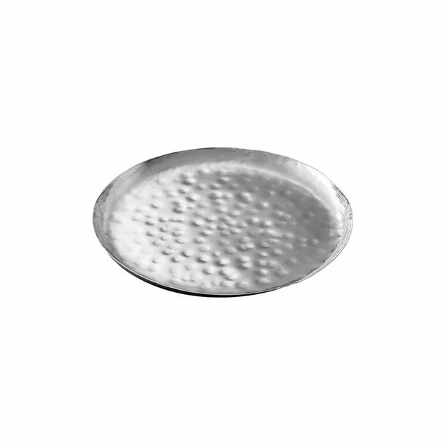 Artis assiette inox martelé 16 cm service apéro