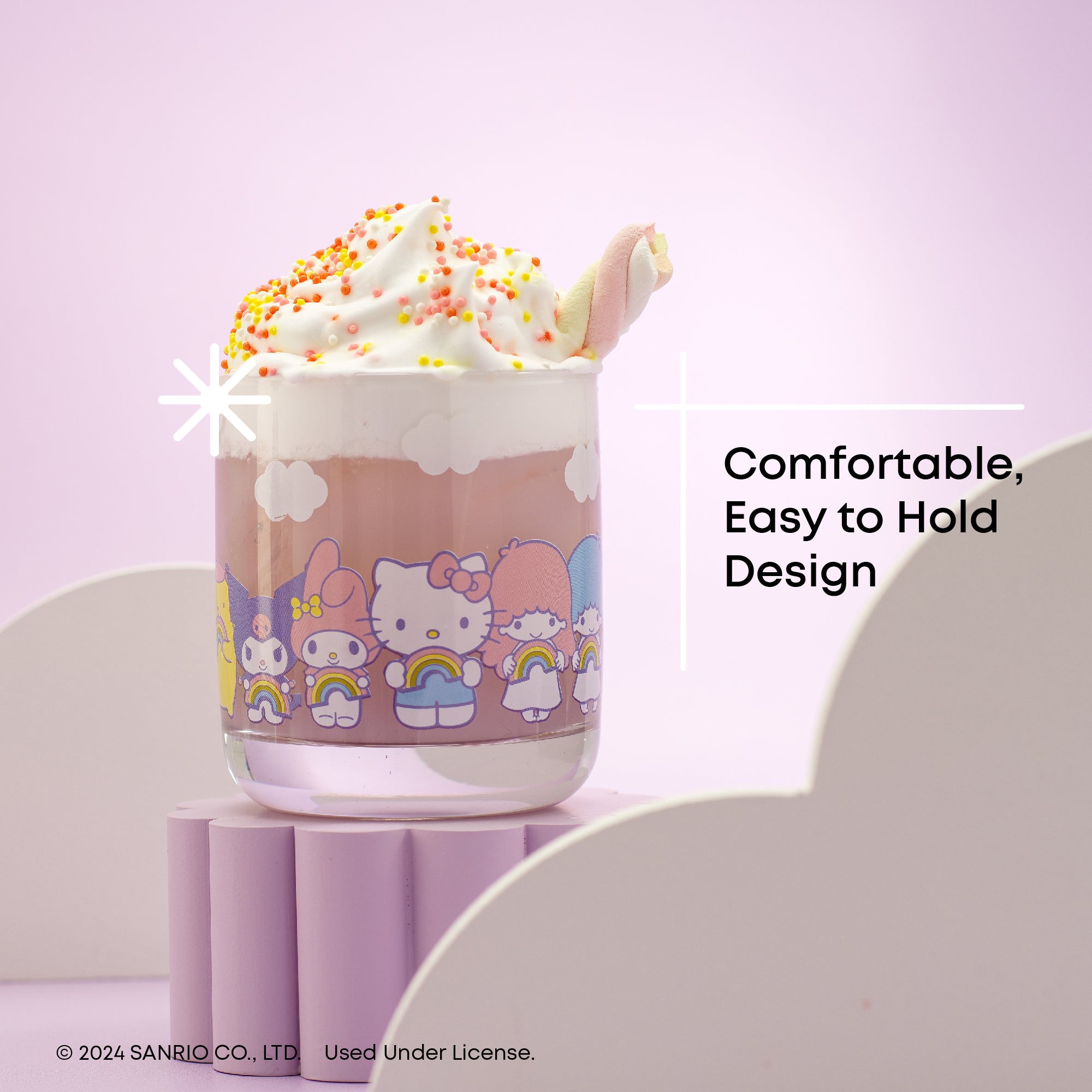 JoyJolt Hello Kitty Rainbow verre court lot 4 30 cl