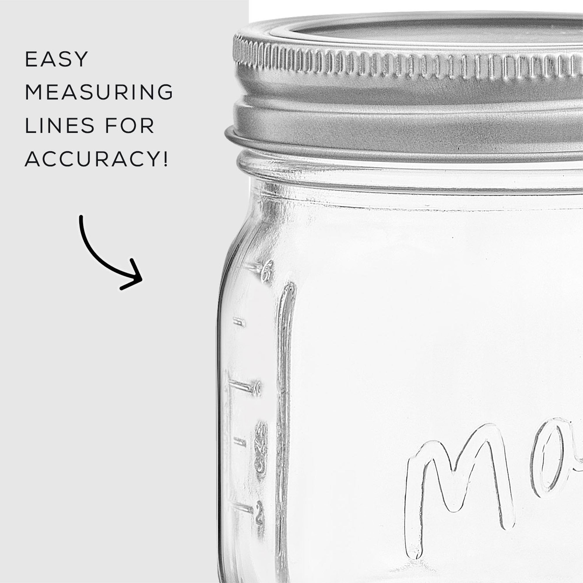 JoyJolt bocaux mason jar verre hermétique lot de 6 gradué