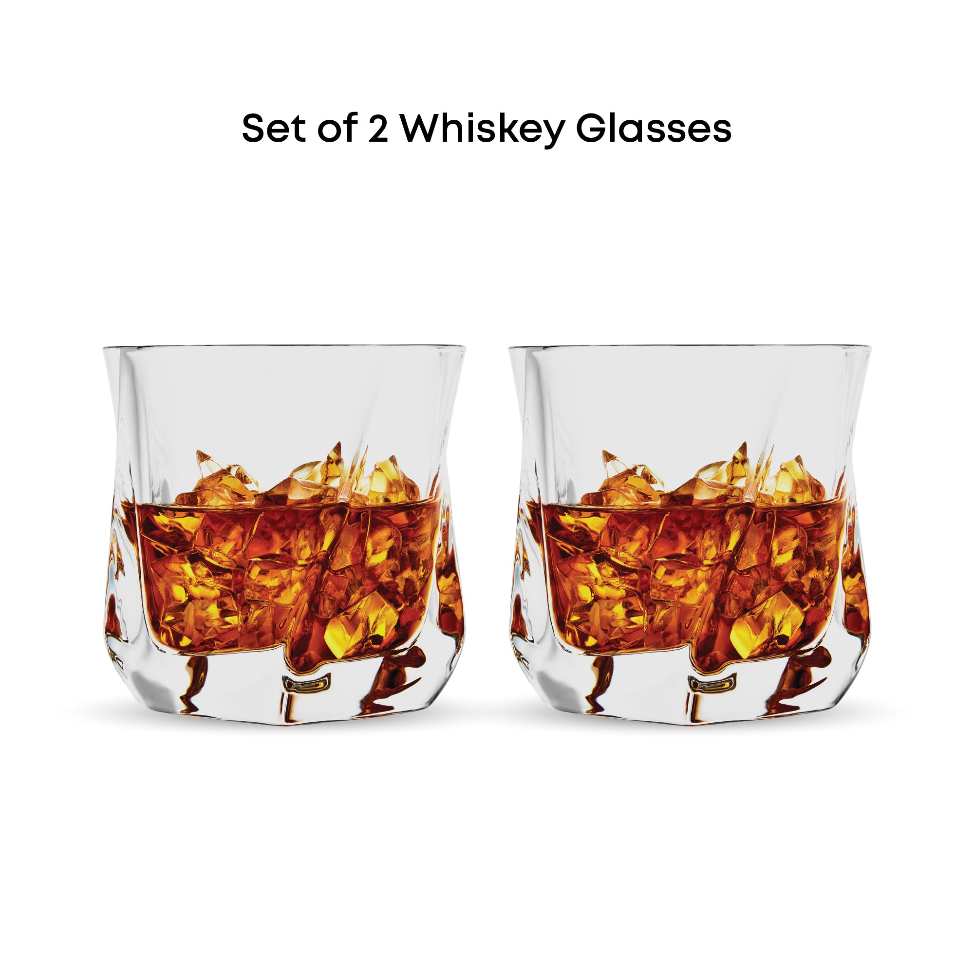 JoyJolt Aurora verres à whisky lot de 2 22 cl torsadé