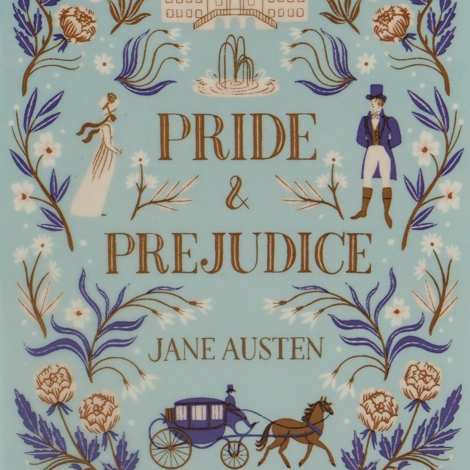 HMB Jane Austen Pride & Prejudice vase livre céramique bleu 14 cm