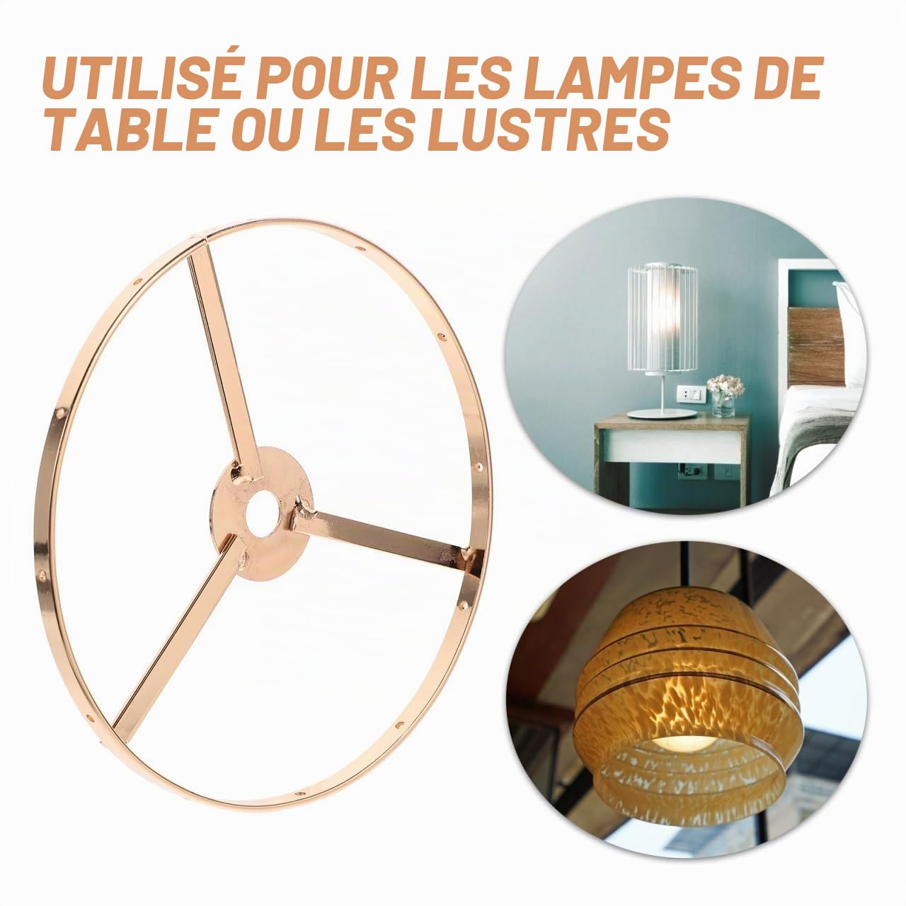 Alipis Anneau Support Abat-Jour Fer E27 13 cm