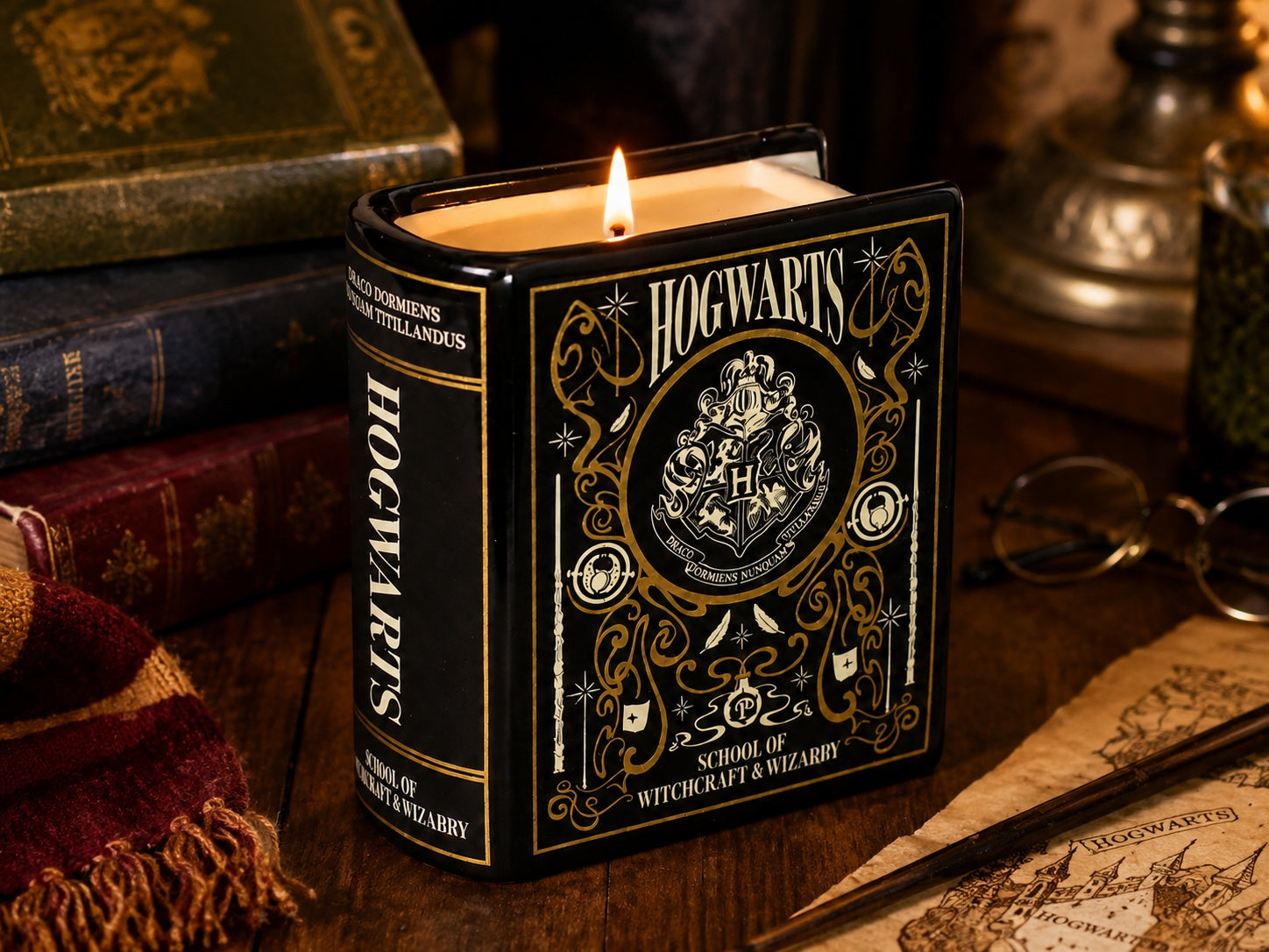 Harry Potter Hogwarts bougie livre 10cm épicée