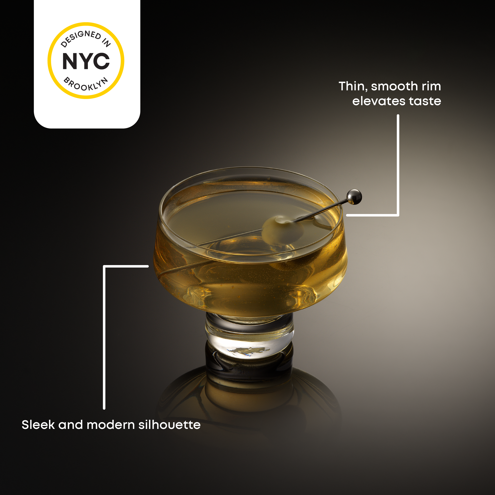 JoyJolt Sidney coupe cocktail sans pied cristal 30 cl x4