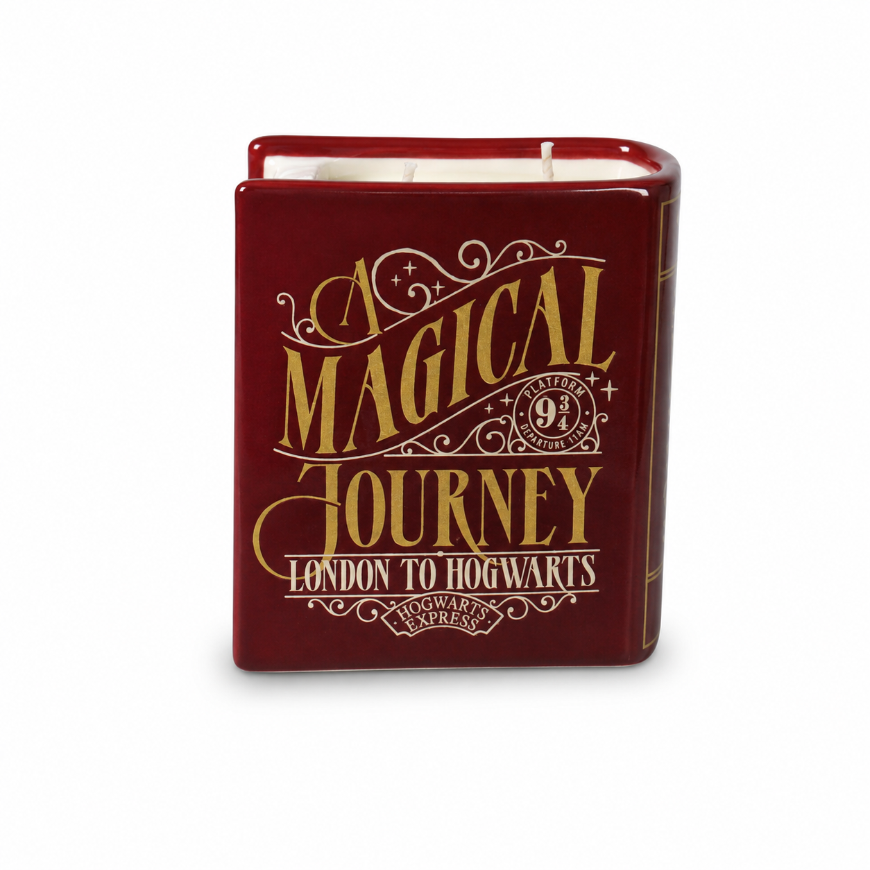 Harry Potter Platform 9 3/4 bougie livre céramique orange