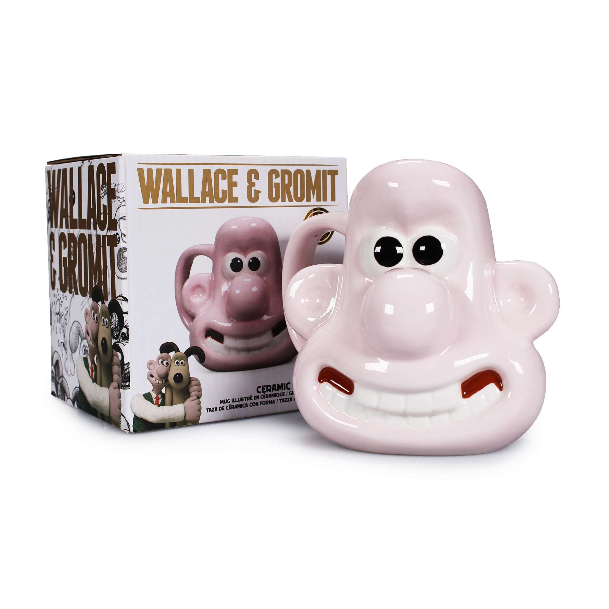 Wallace & Gromit Wallace mug céramique coffret rose
