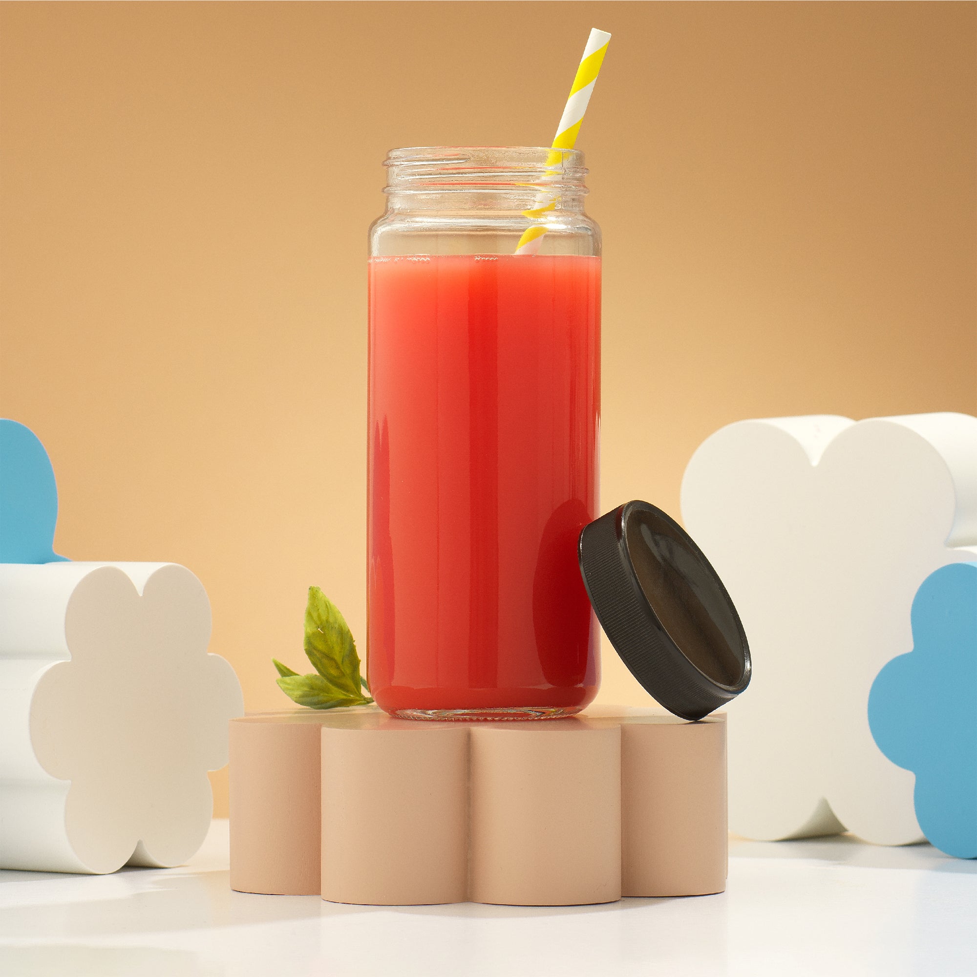JoyJolt bouteilles jus verre lot 8 47 cl couvercles