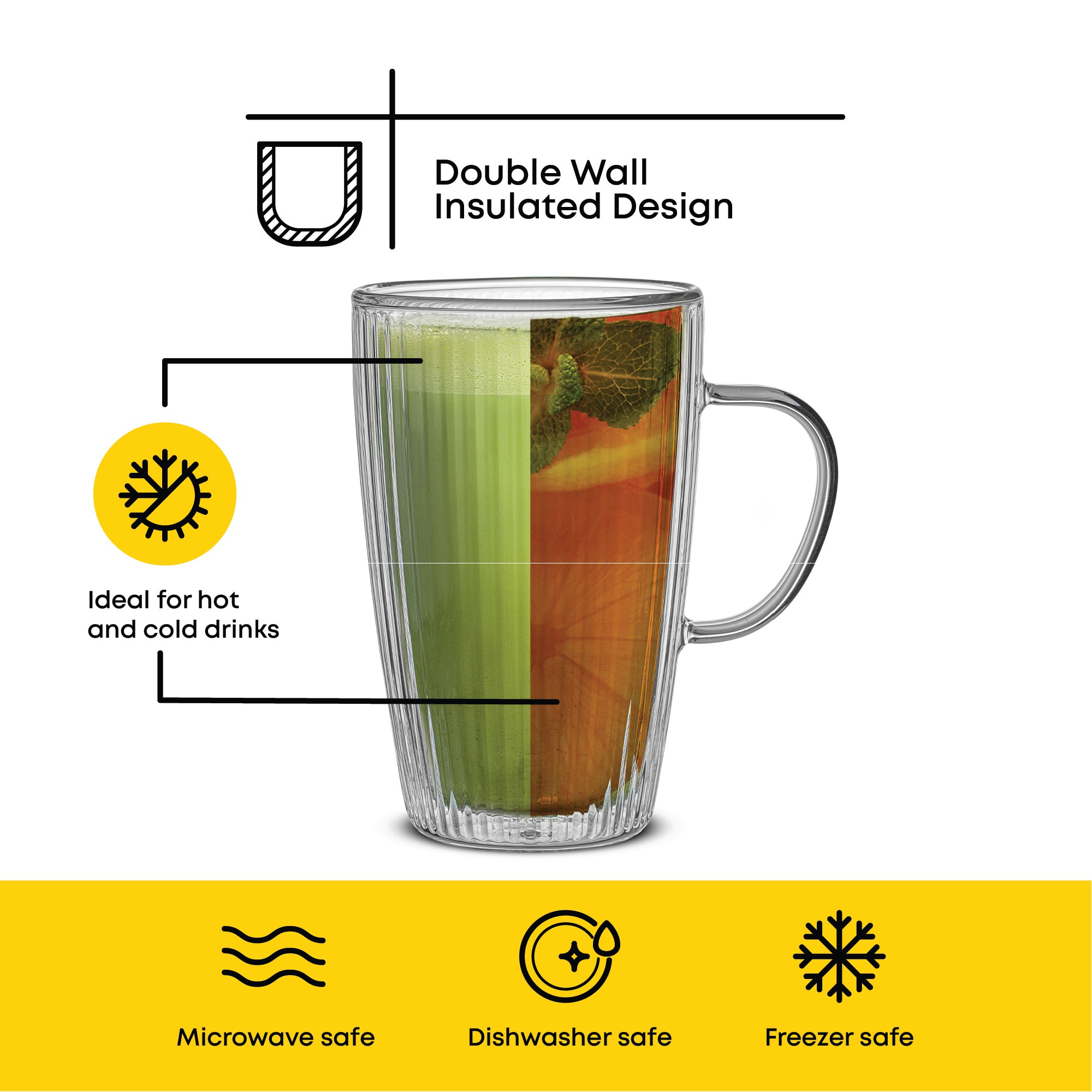 JoyJolt Savor mug café double paroi 44 cl lot 2