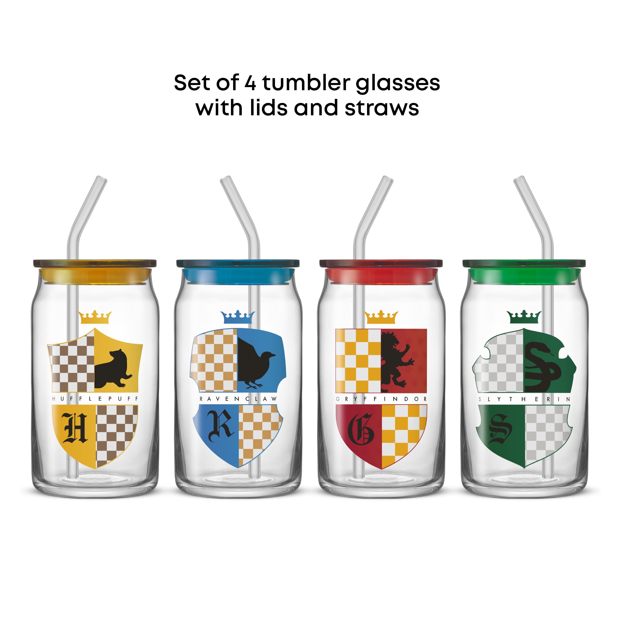 JoyJolt Harry Potter Blasons lot 4 tumblers verre 47 cl