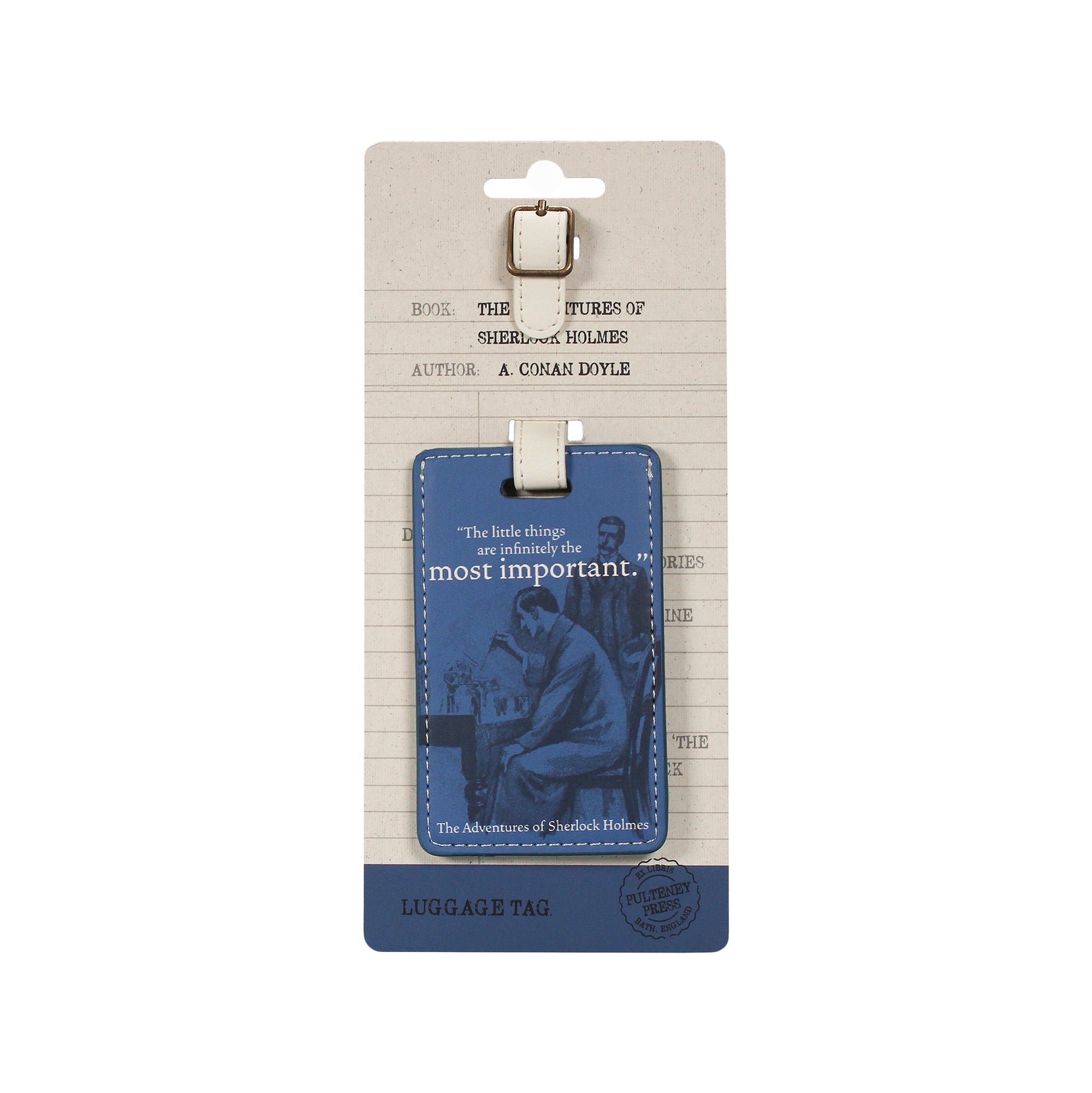 Pulteney Press Sherlock Holmes étiquette bagage bleue