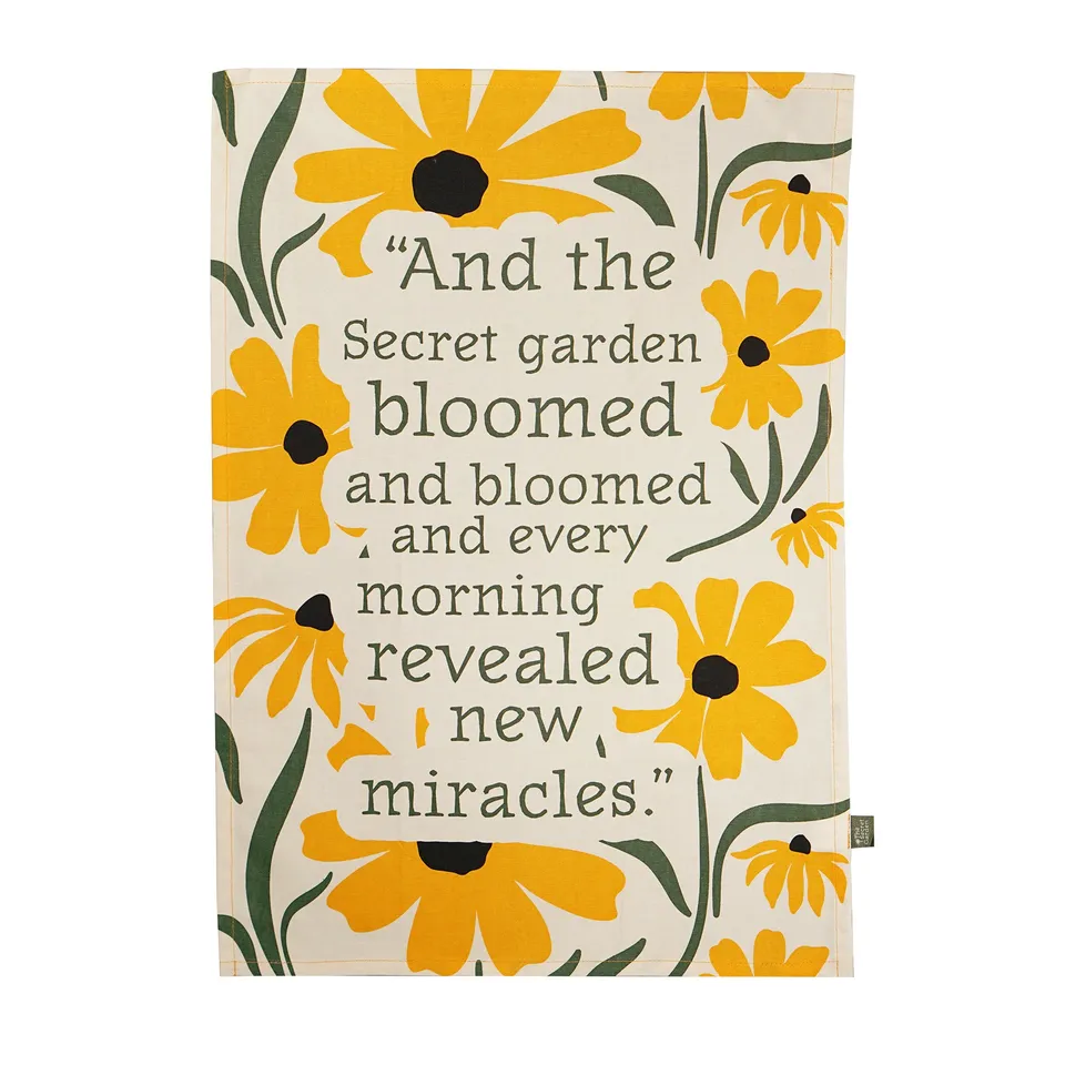The Secret Garden torchon coton recyclé jaune 65 cm