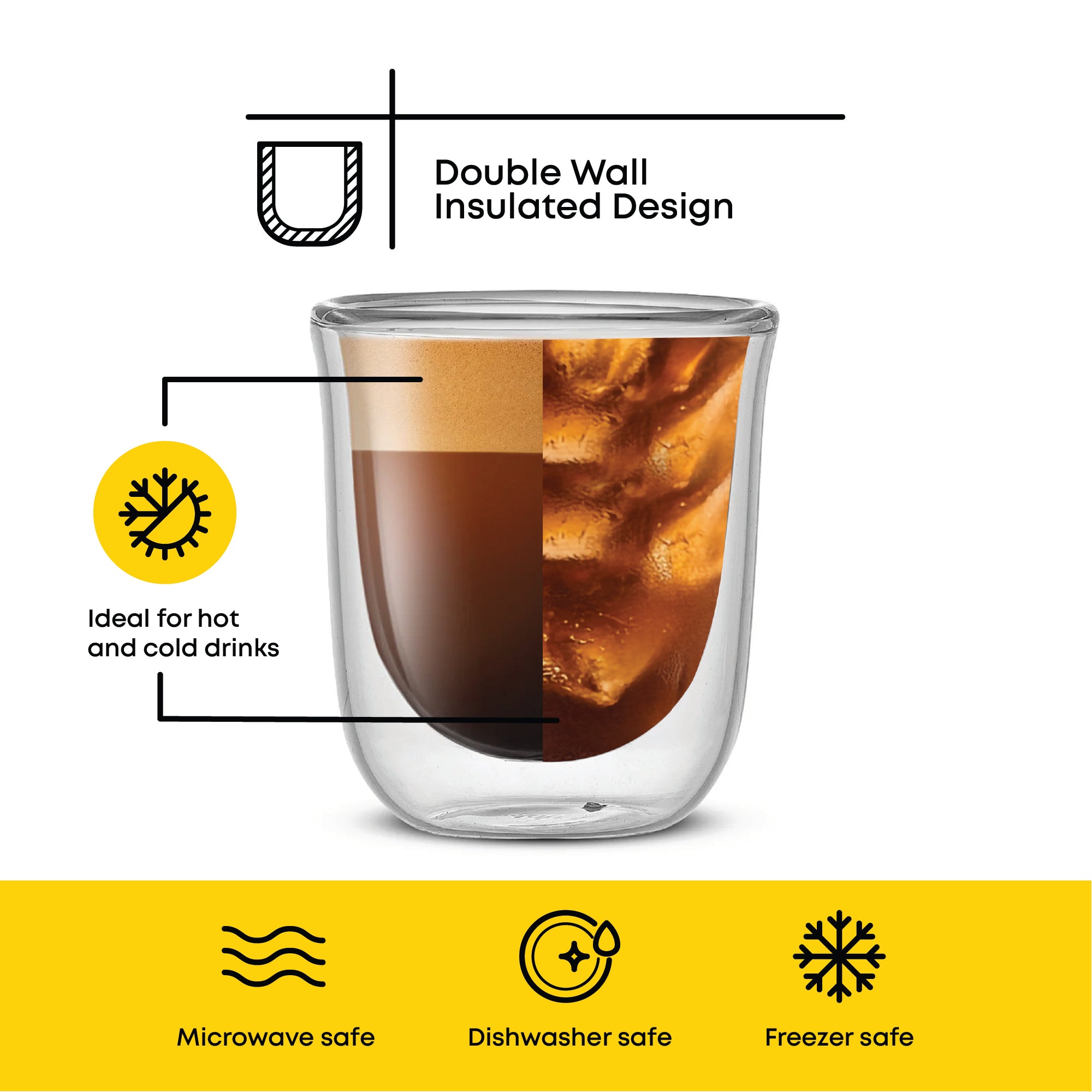 JoyJolt Javaah tasses espresso verre double paroi 2x6 cl