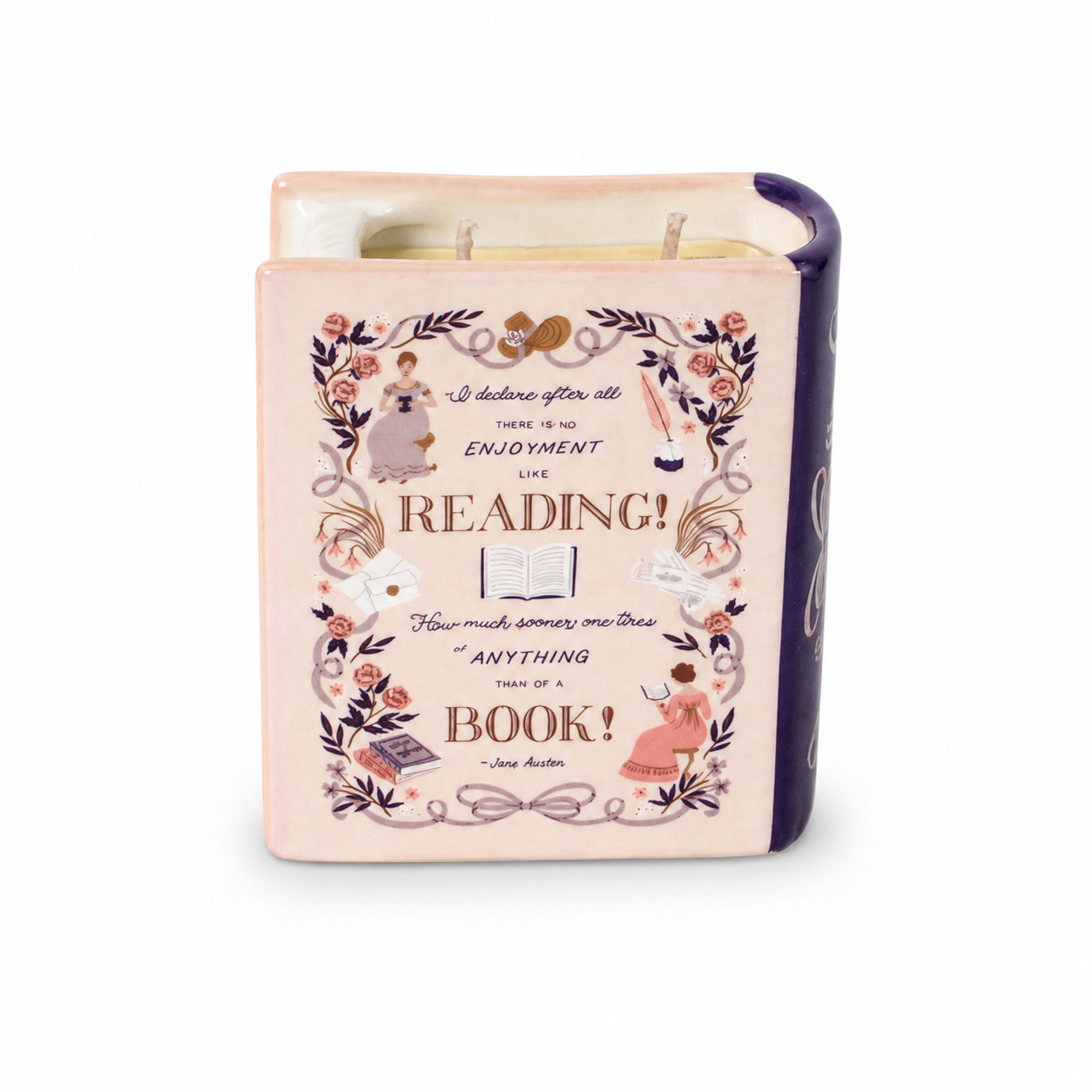 HMB Jane Austen Pride & Prejudice bougie livre bleue 10 cm