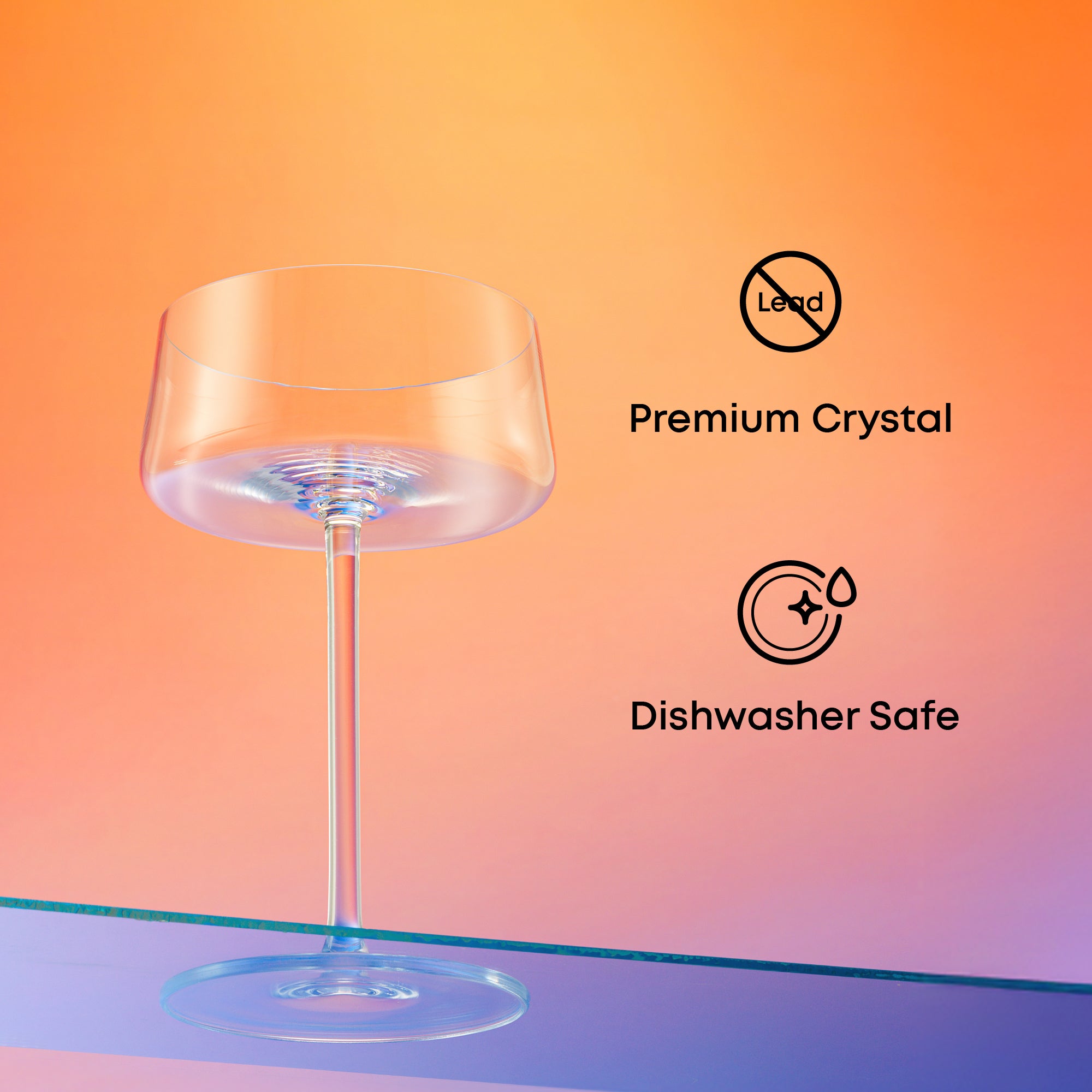 JoyJolt Aura verres coupe cocktail 28 cl lot 4