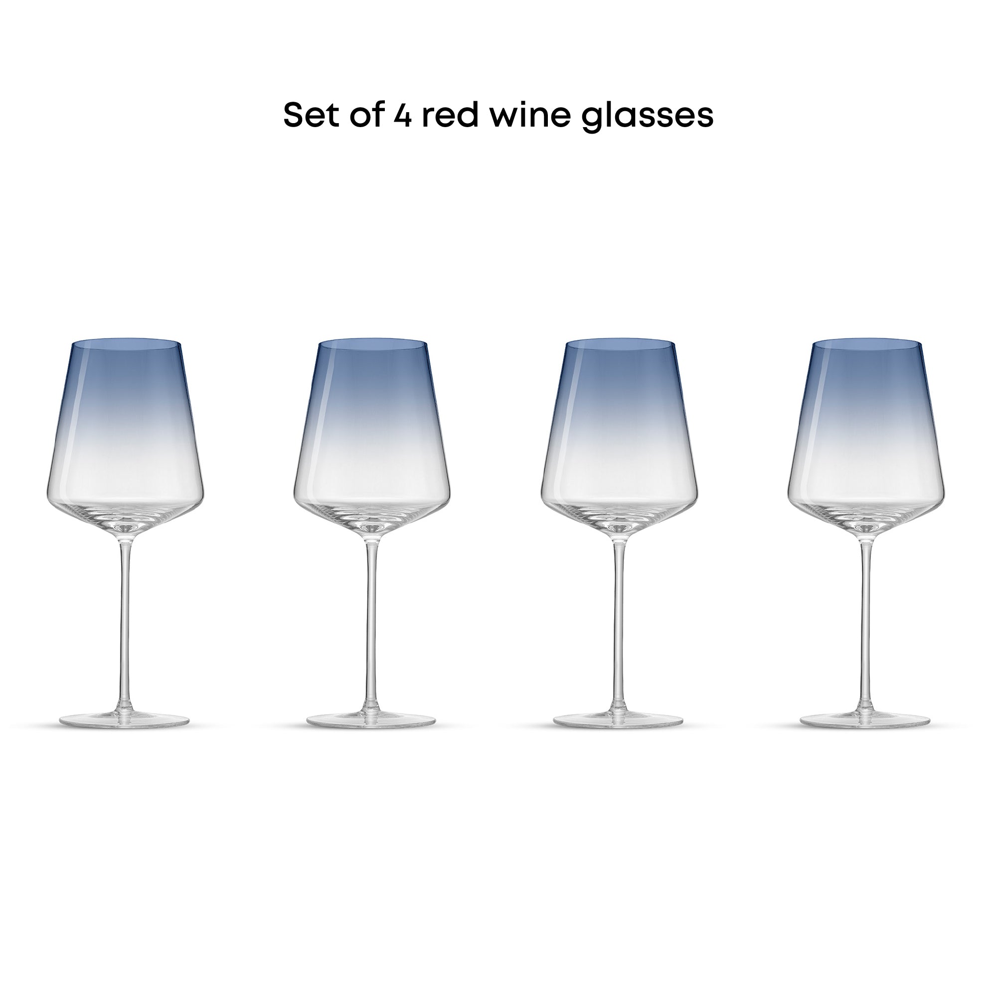 JoyJolt Sidney verres à vin rouge bleu ombré 4x 56 cl cristal