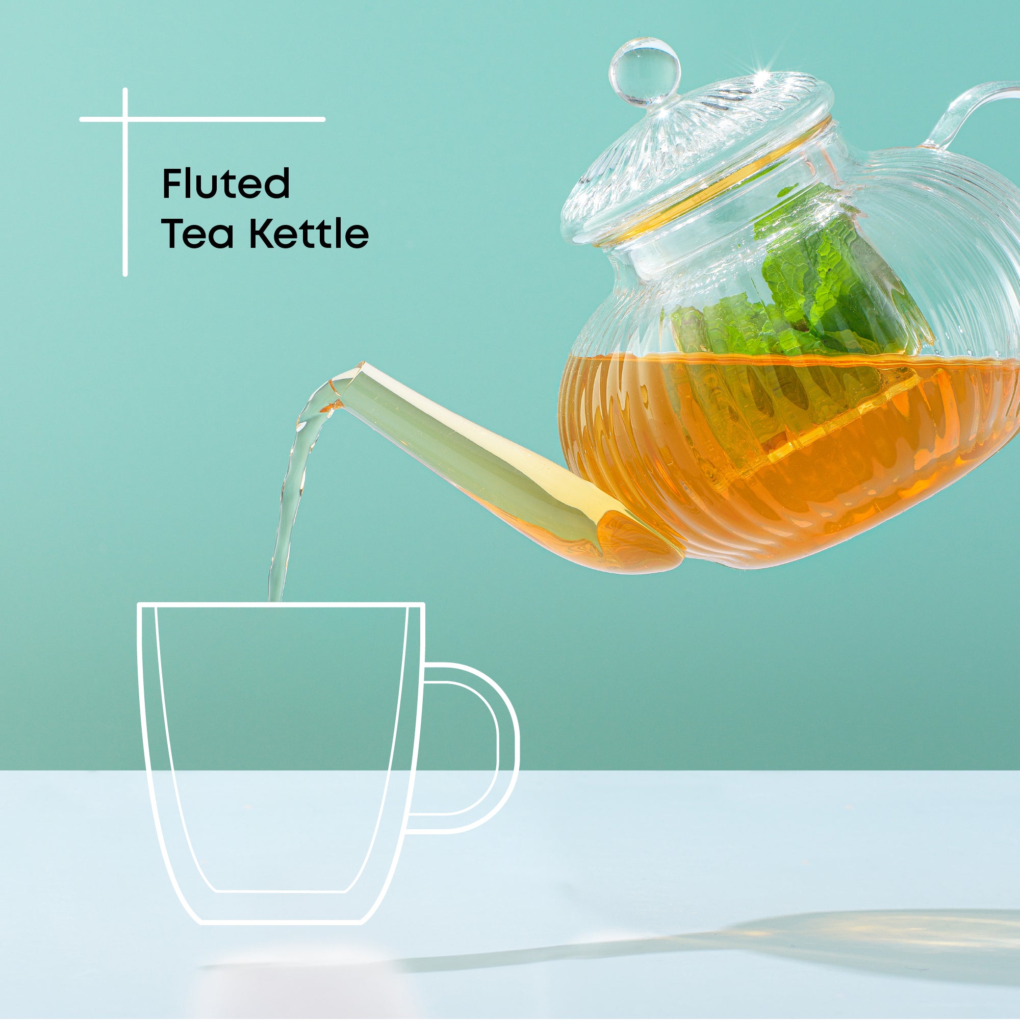 JoyJolt Fluted Théière Verre 1 L avec Infuseur Cannelée