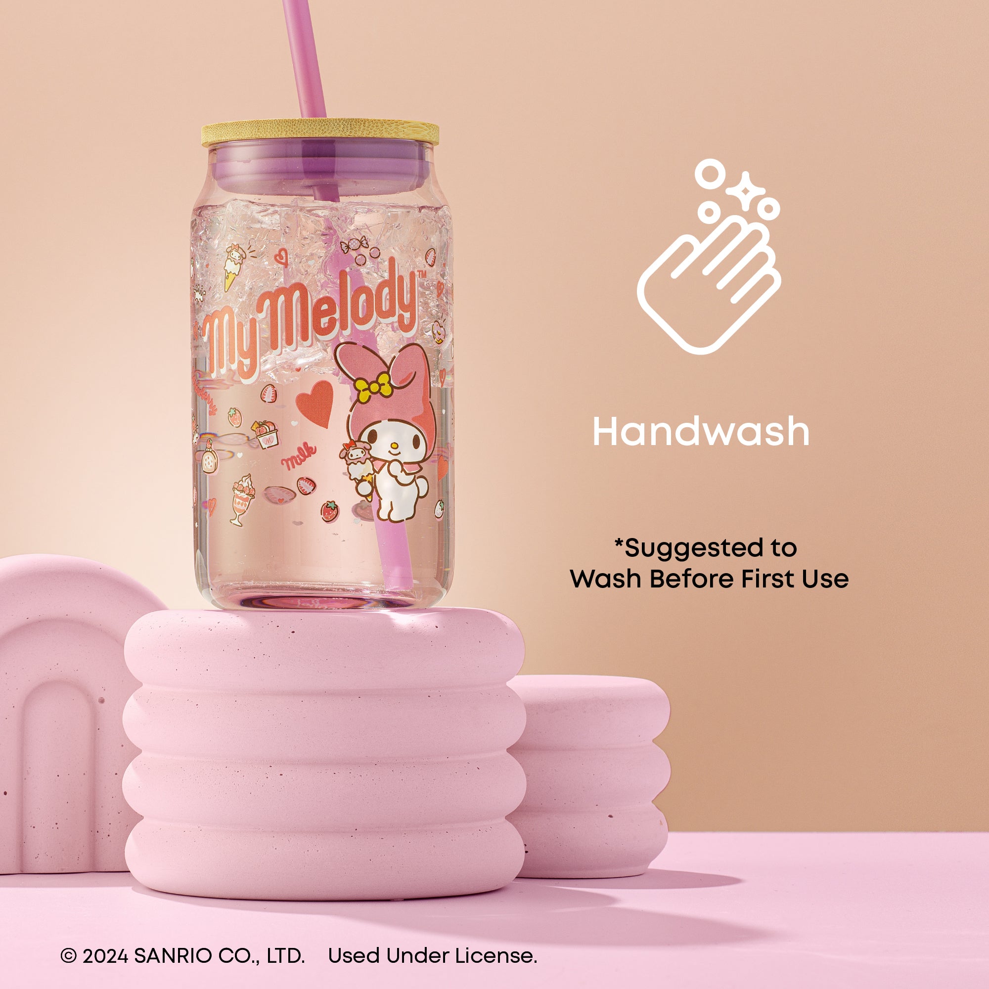 JoyJolt Hello Kitty My Melody gobelet canette 47 cl paille