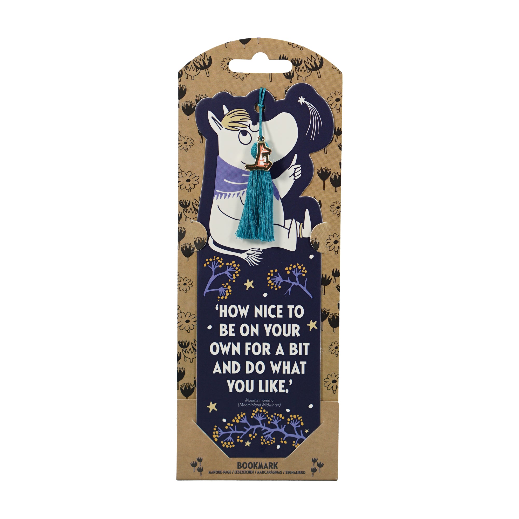 Moomin First Snow marque-page bleu pompon charm