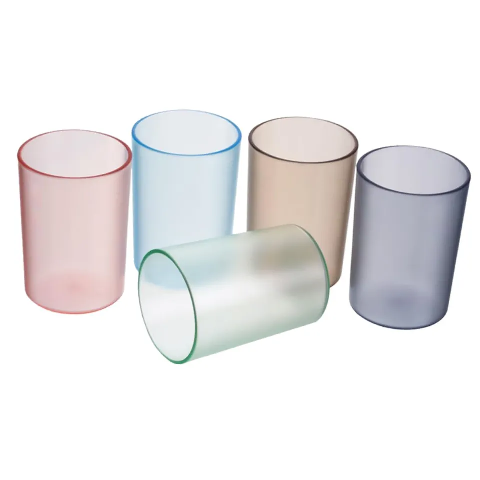 Alipis gobelets salle de bain plastique transparent lot de 5