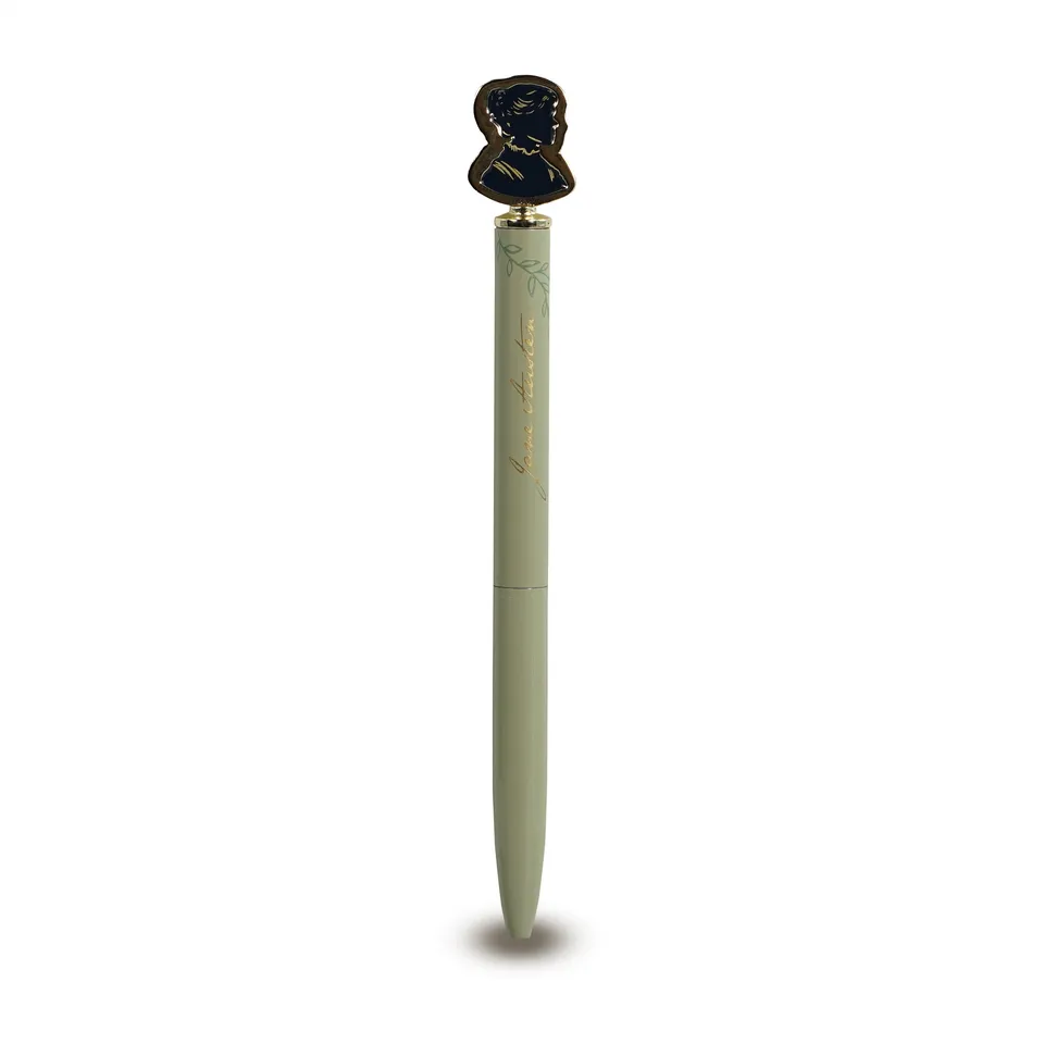 Jane Austen Silhouette stylo métal vert
