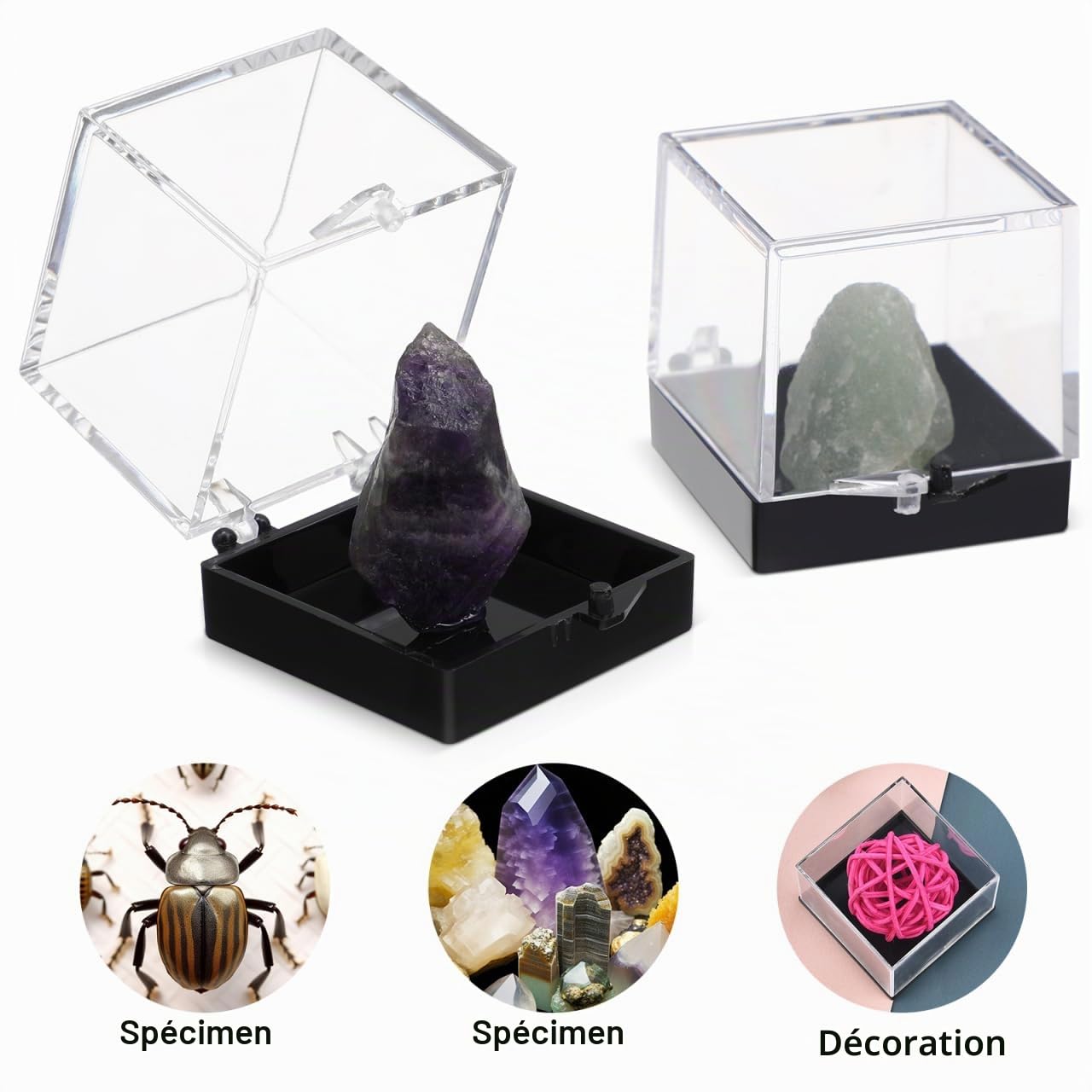 Alipis Boîtes Rangement Transparentes 3,5cm Lot 12