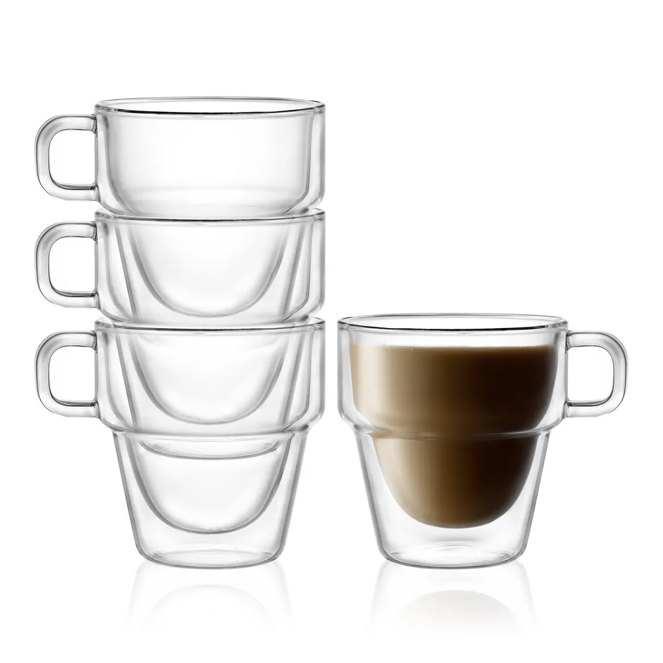 JoyJolt Stoiva tasse café double paroi 34 cl lot 4 empilable