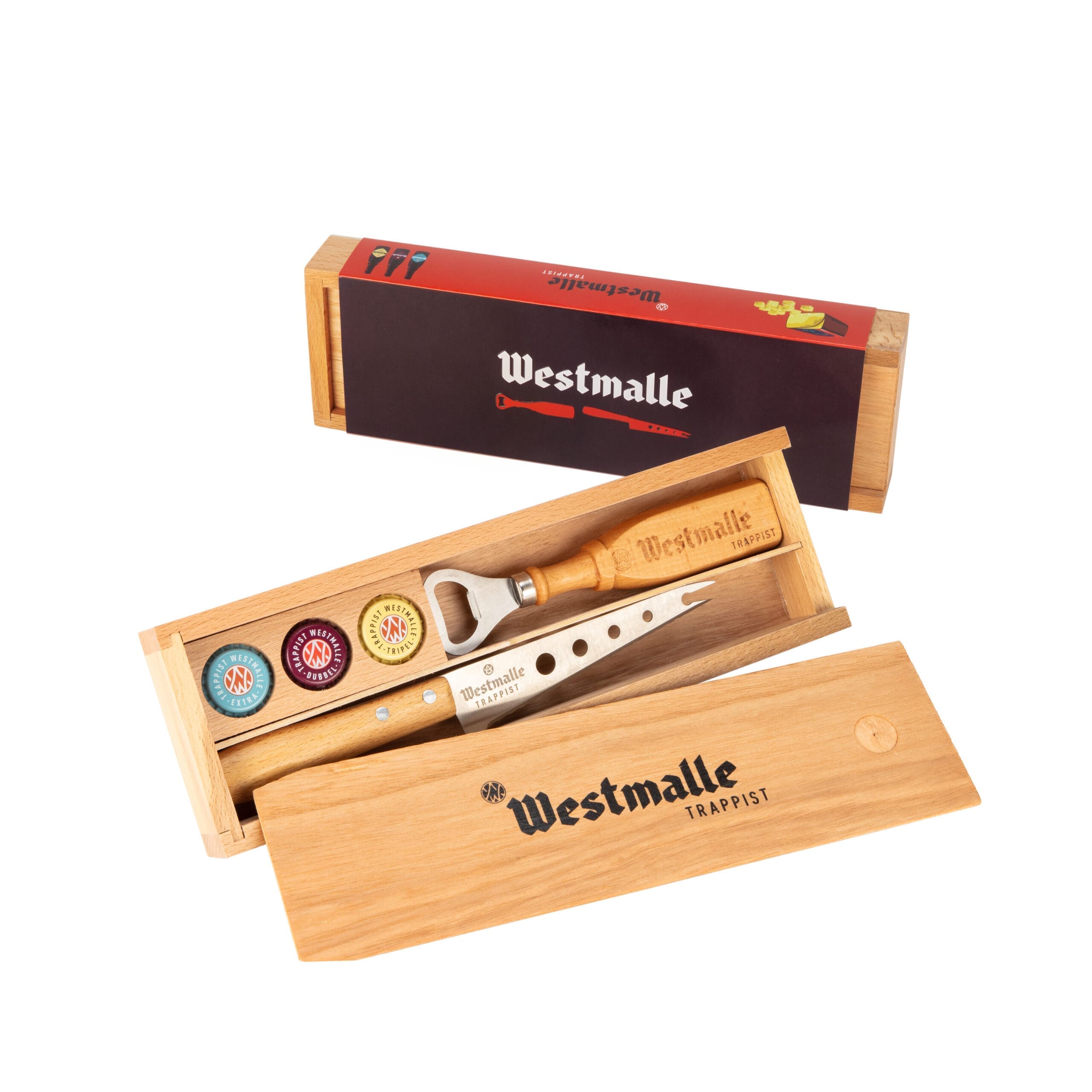 Westmalle coffret cadeau bois couteau décapsuleur