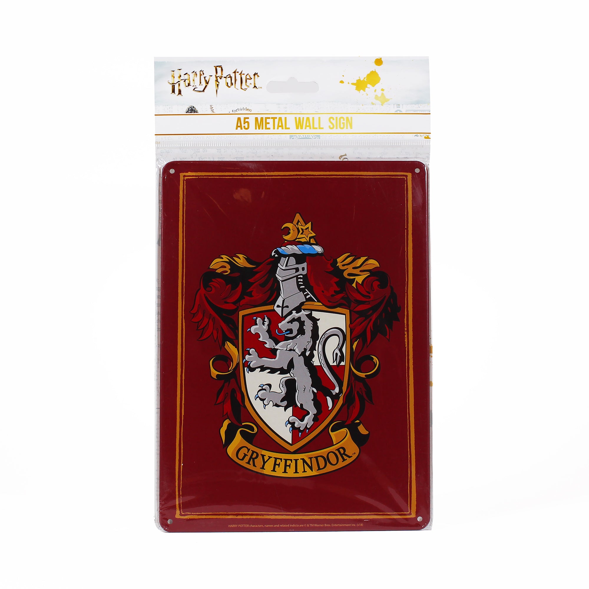 HMB Harry Potter Gryffondor plaque métal A5 rouge