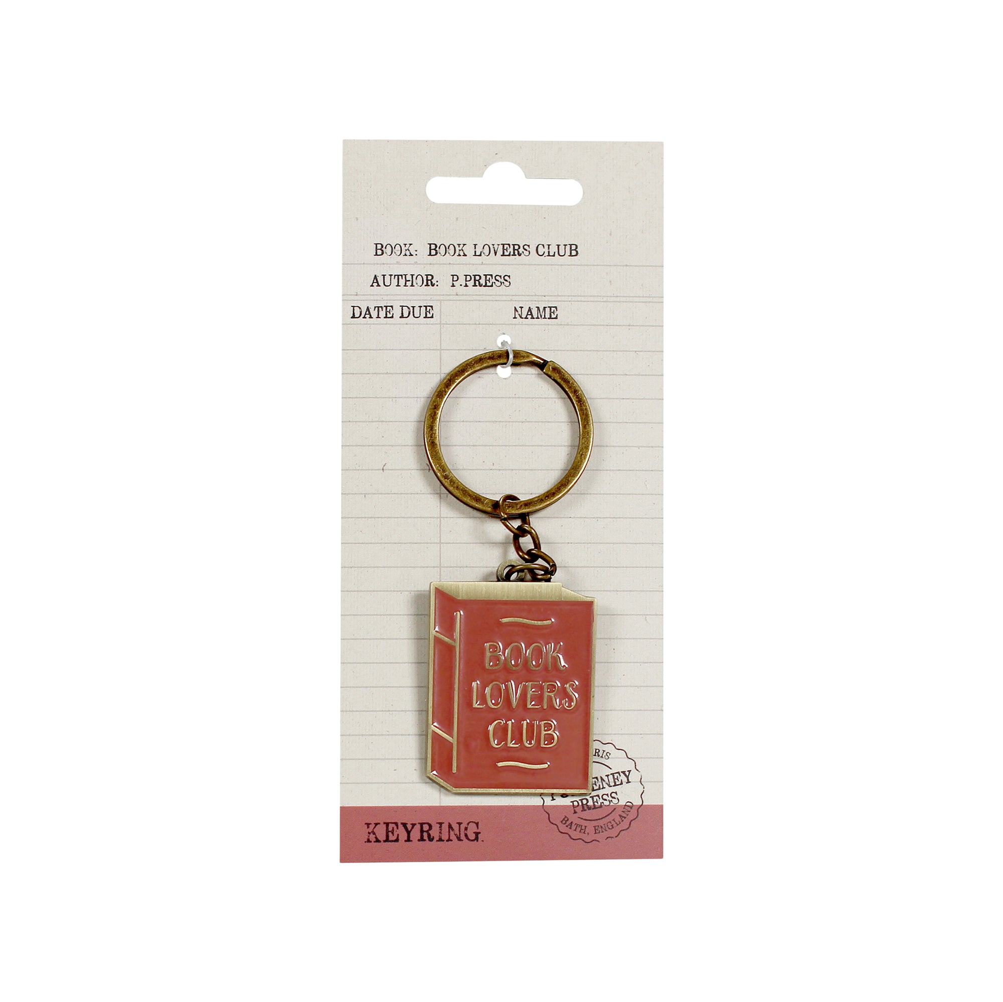 Pulteney Press Book Lovers porte-clés métal rouge émail