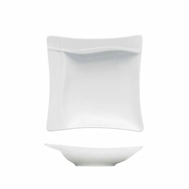 Artis Embossed Rim assiette creuse carrée