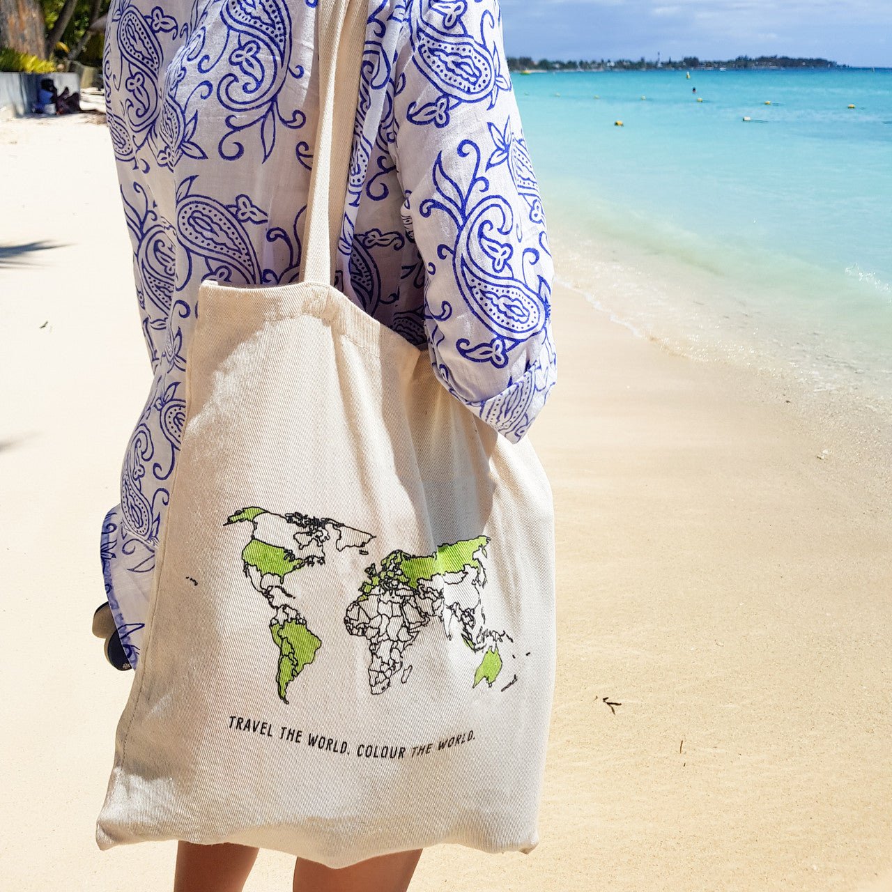 Trouvaille World Map Colour-In tote bag coton à colorier