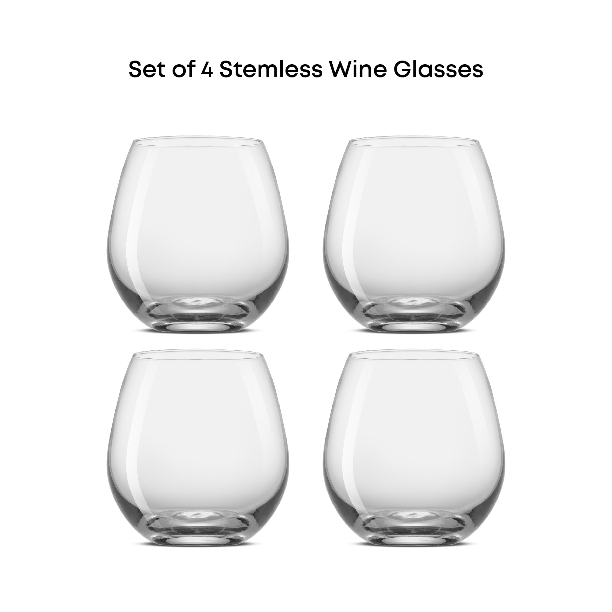 JoyJolt Spirits verres à vin sans pied 14,5 oz x4