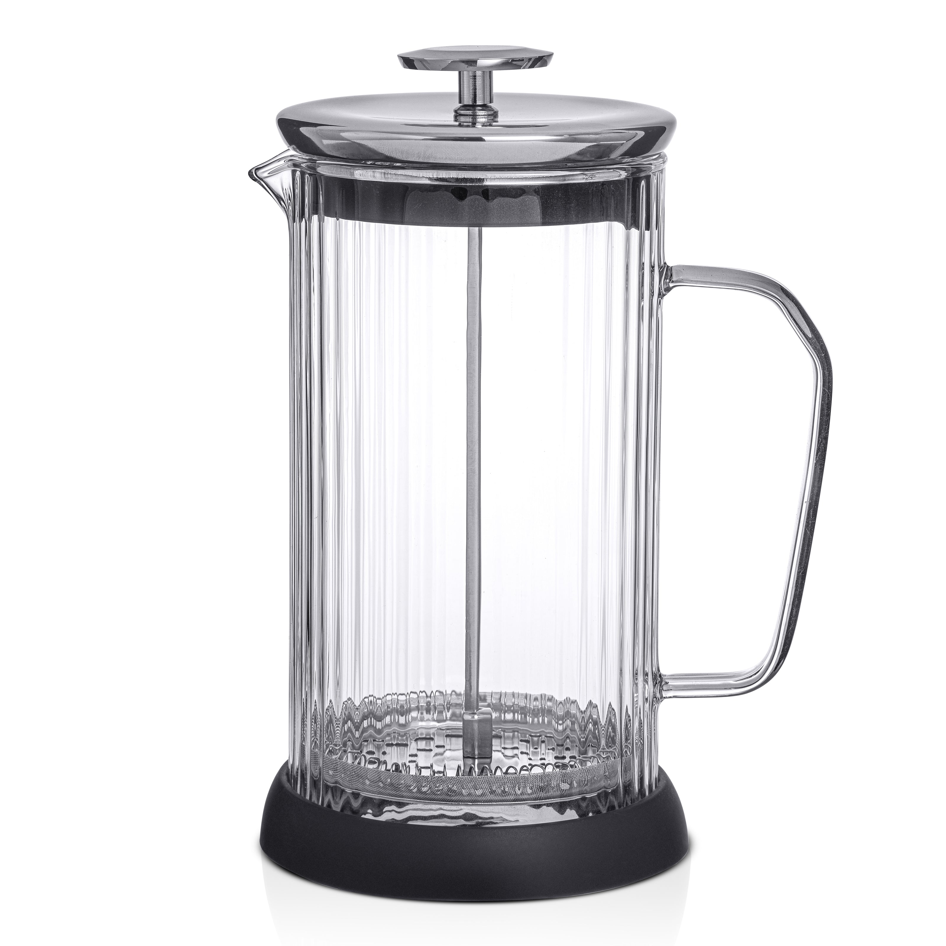 JoyJolt cafetière à piston cannelée 33.8 oz verre