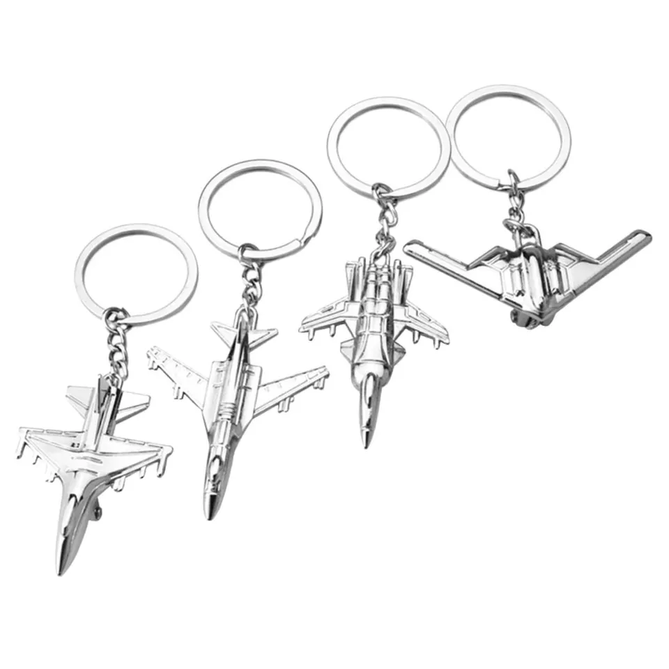 Alipis porte-clés avion alliage argenté lot 4 3D