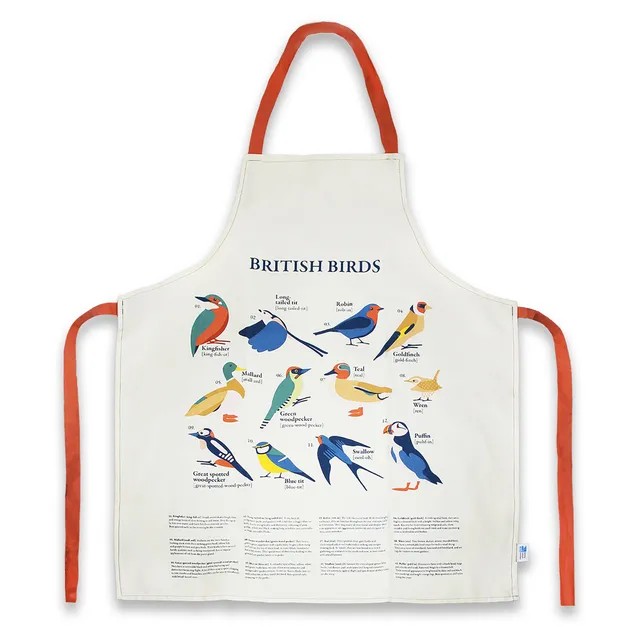 RSPB Garden Birds tablier coton recyclé blanc