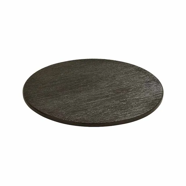 Artis Brush Black assiette ronde 25 cm noire