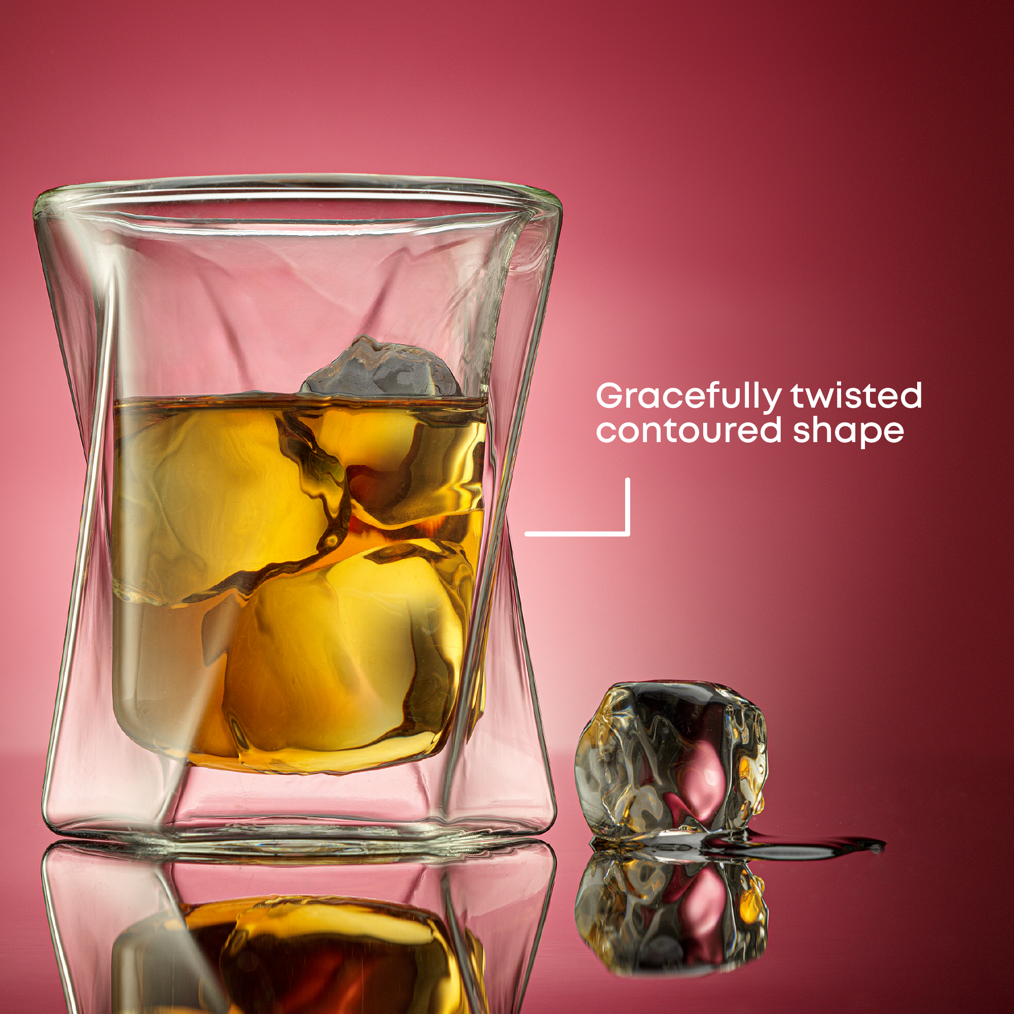 JoyJolt Lacey verre whisky double paroi 30 cl lot de 2