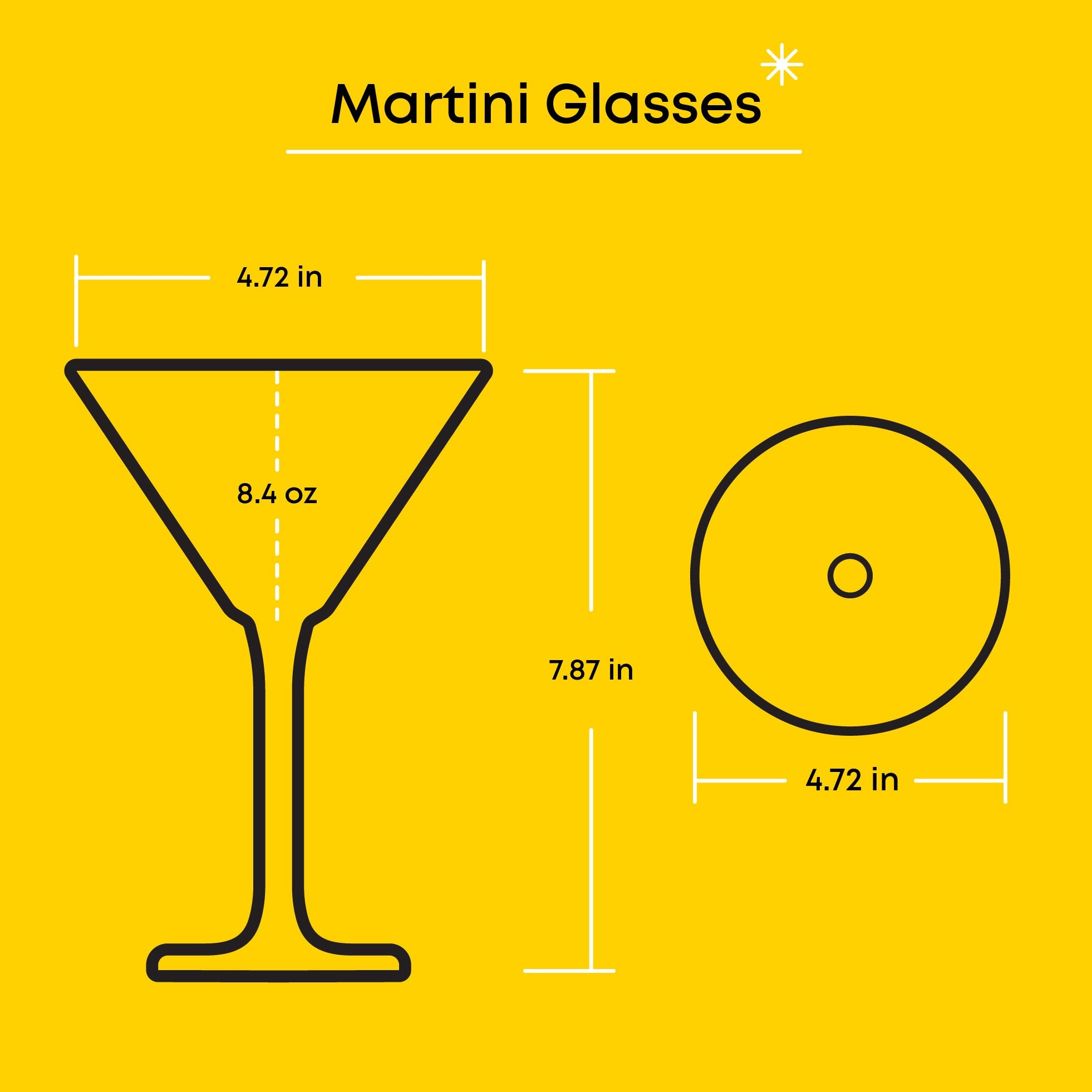 JoyJolt Olivia verres à martini lot de 2 25 cl cristal