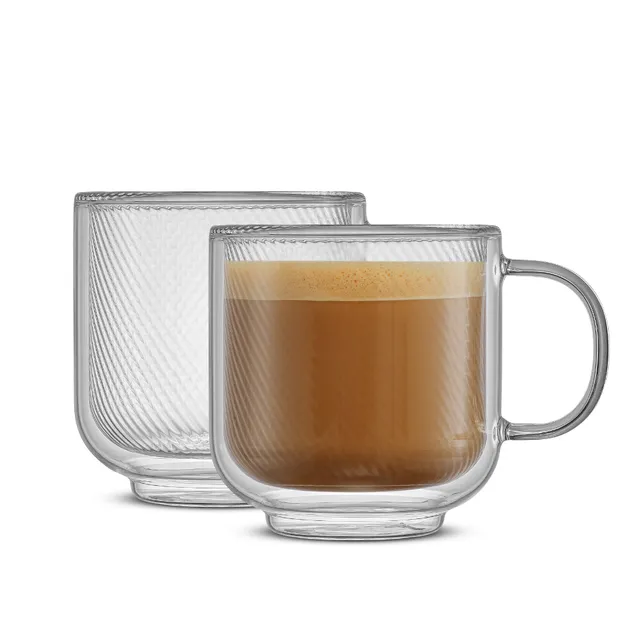 JoyJolt Harbor Swirl mugs double paroi lot de 2