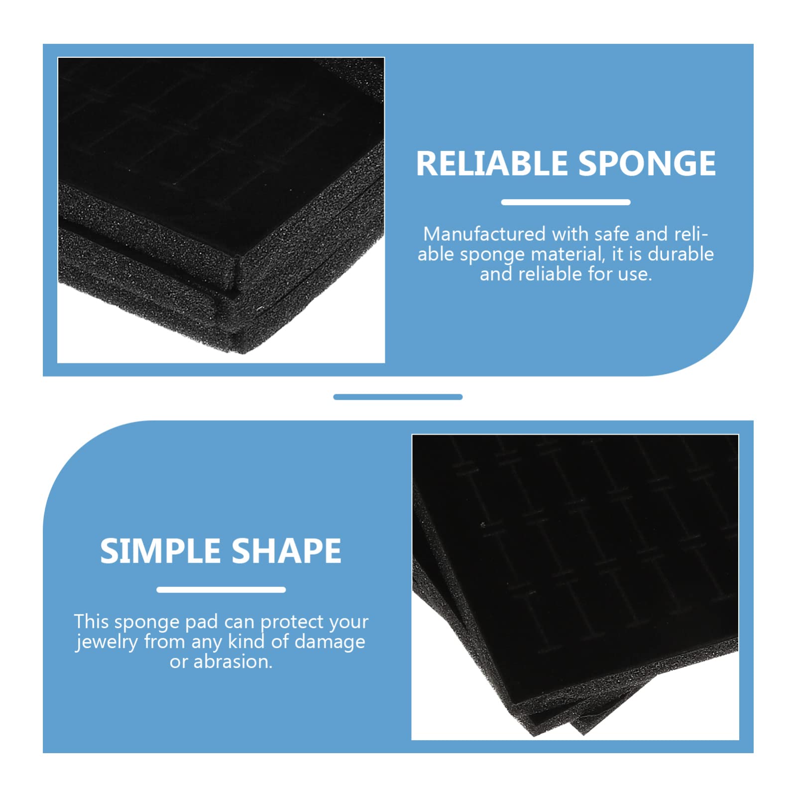 Alipis inserts éponge organisateur bijoux x4 noir 100 cases