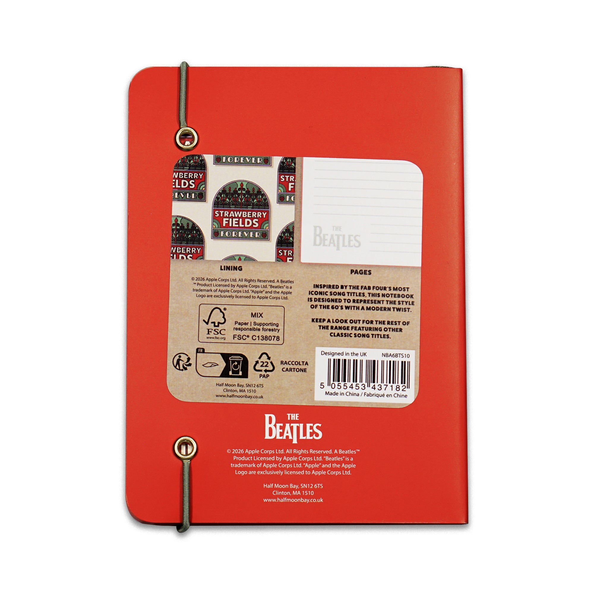 The Beatles Strawberry Fields carnet A6 rouge