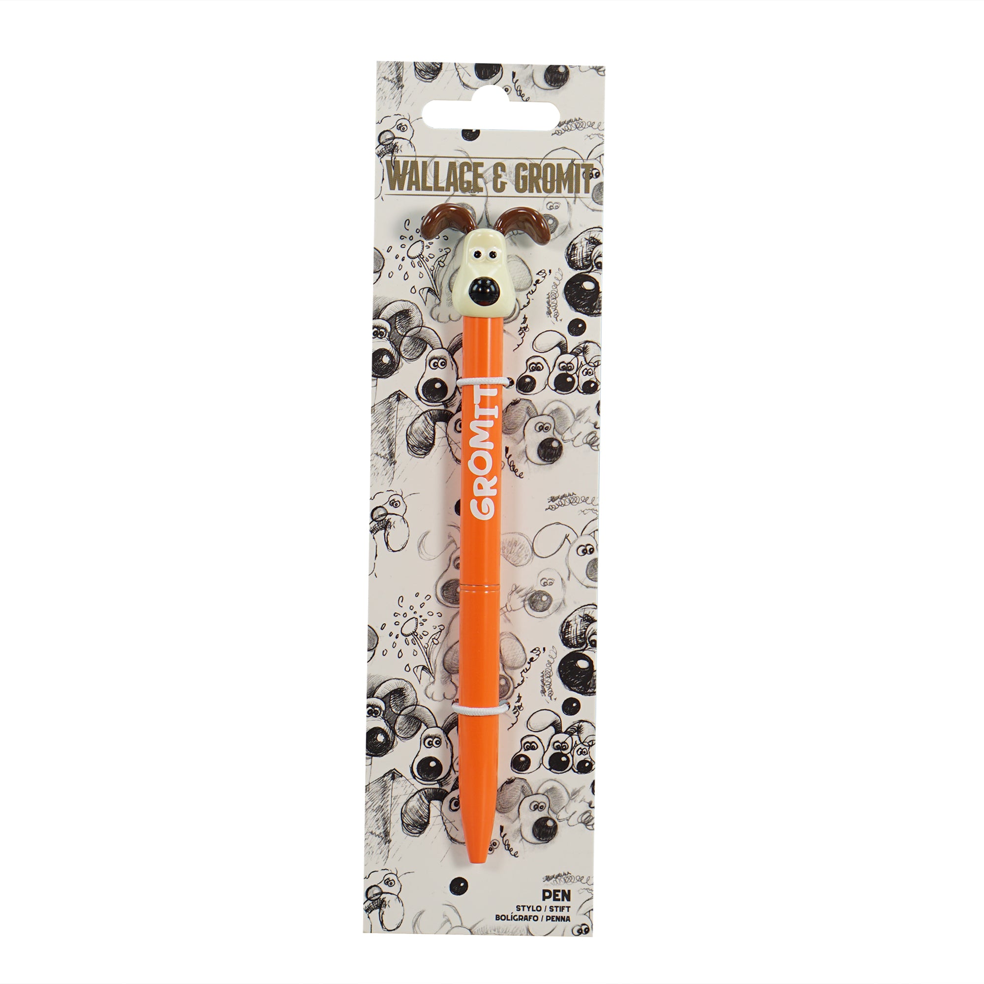 Wallace & Gromit stylo Gromit topper 3D métal orange