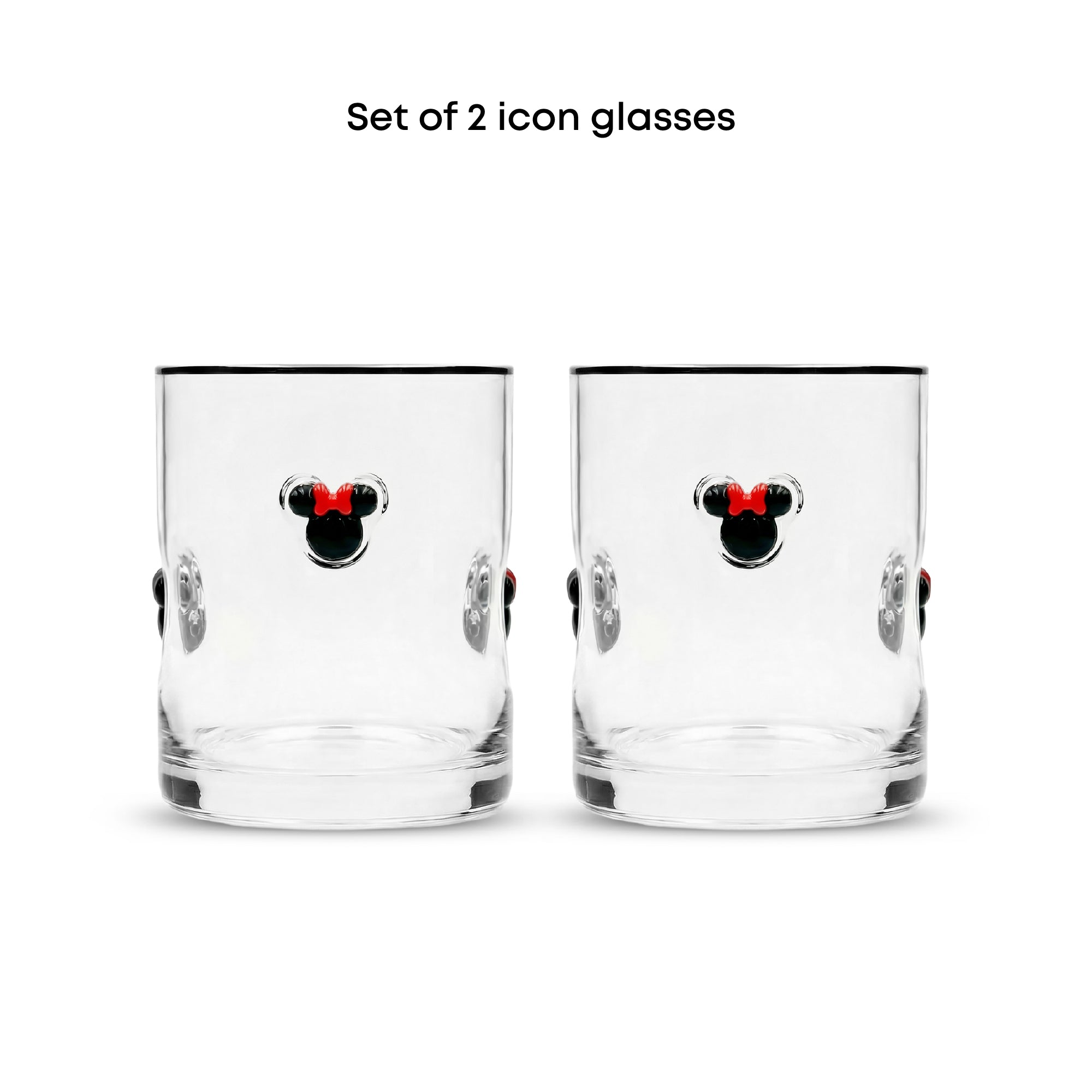 JoyJolt Disney Minnie Mouse Icon verres jus lot de 2