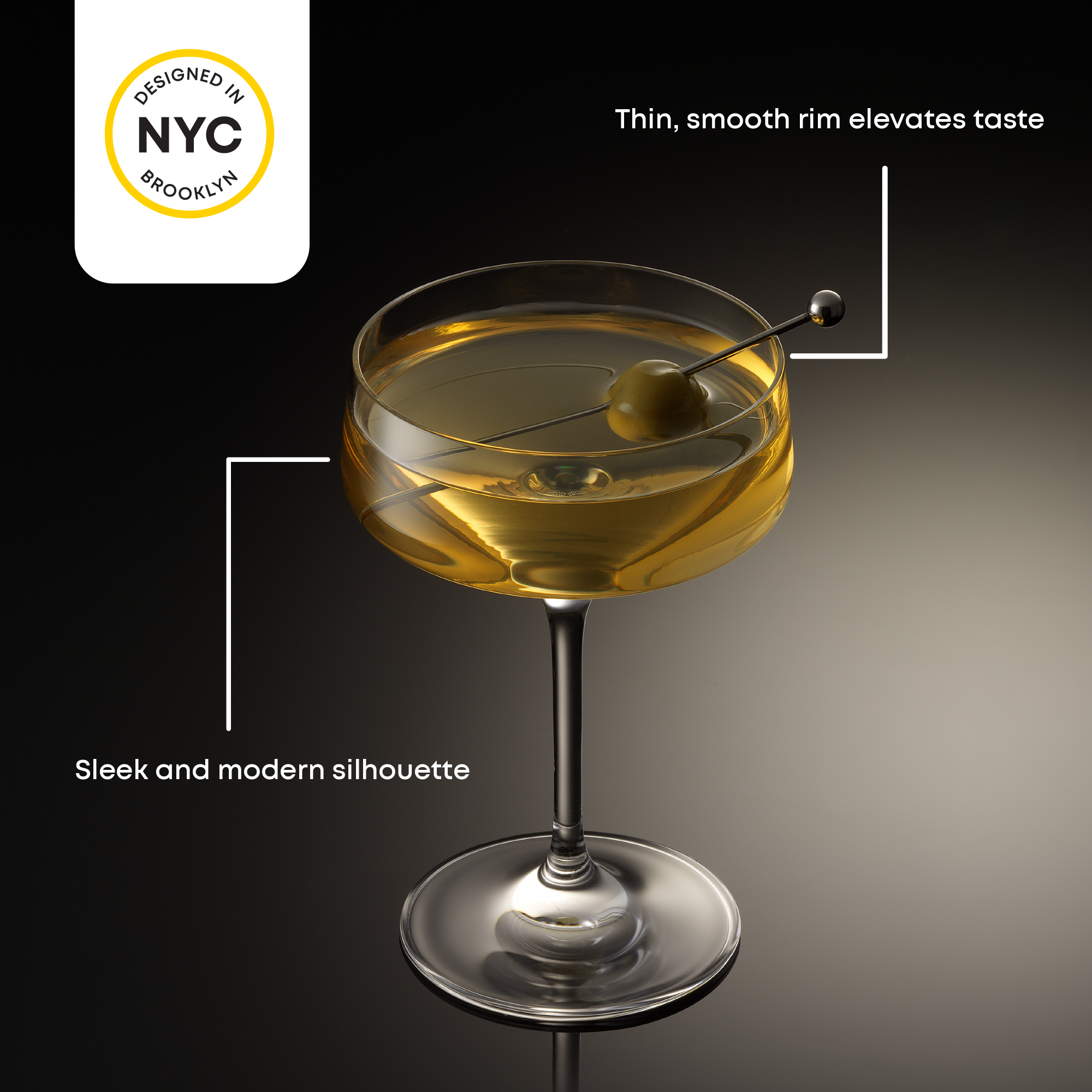JoyJolt Sidney verres coupe transparents lot de 4 24 cl