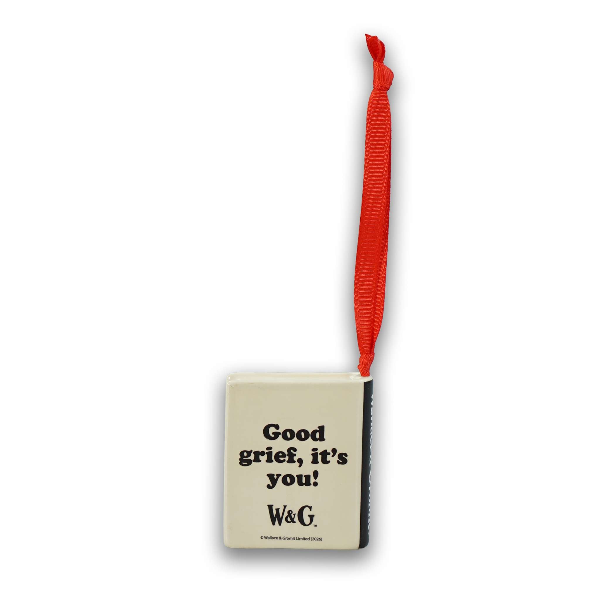 Wallace & Gromit Feathers suspension céramique blanche 5 cm